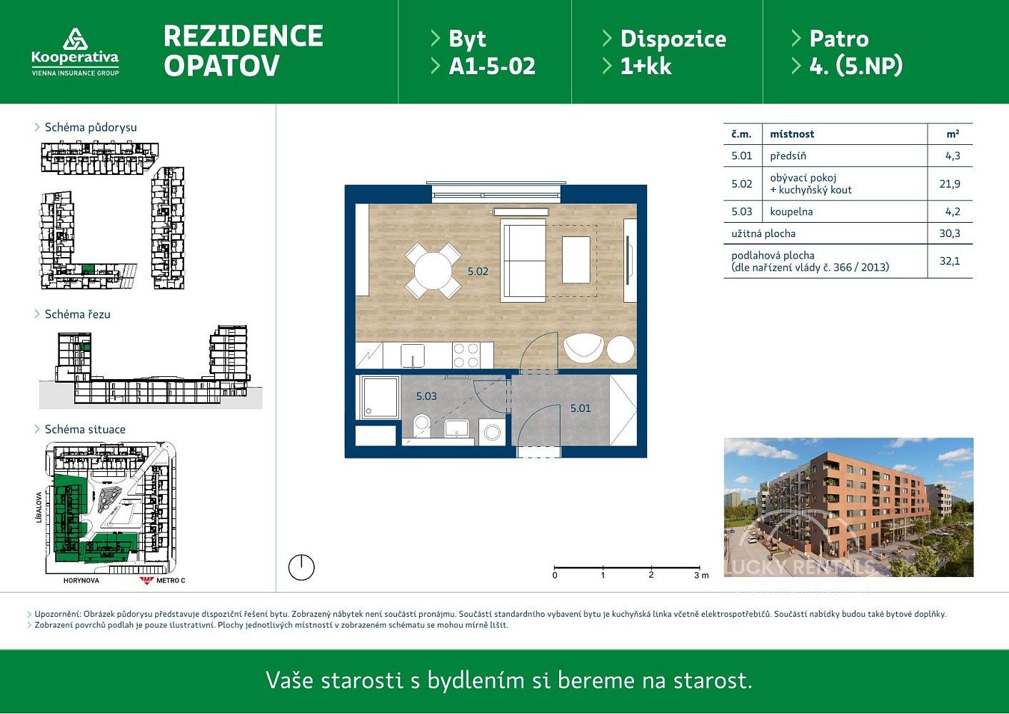 1+kk, Líbalova, Praha 4 - Chodov, 32 m² - 2