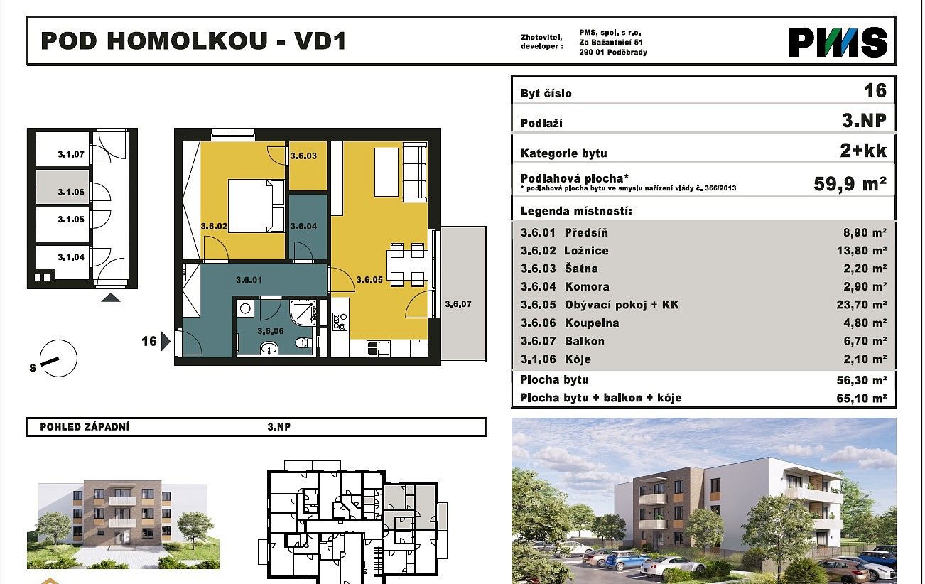 Byt 2+kk · 59 m² · Lysá nad Labem, okres Nymburk, Středočeský kraj - 4
