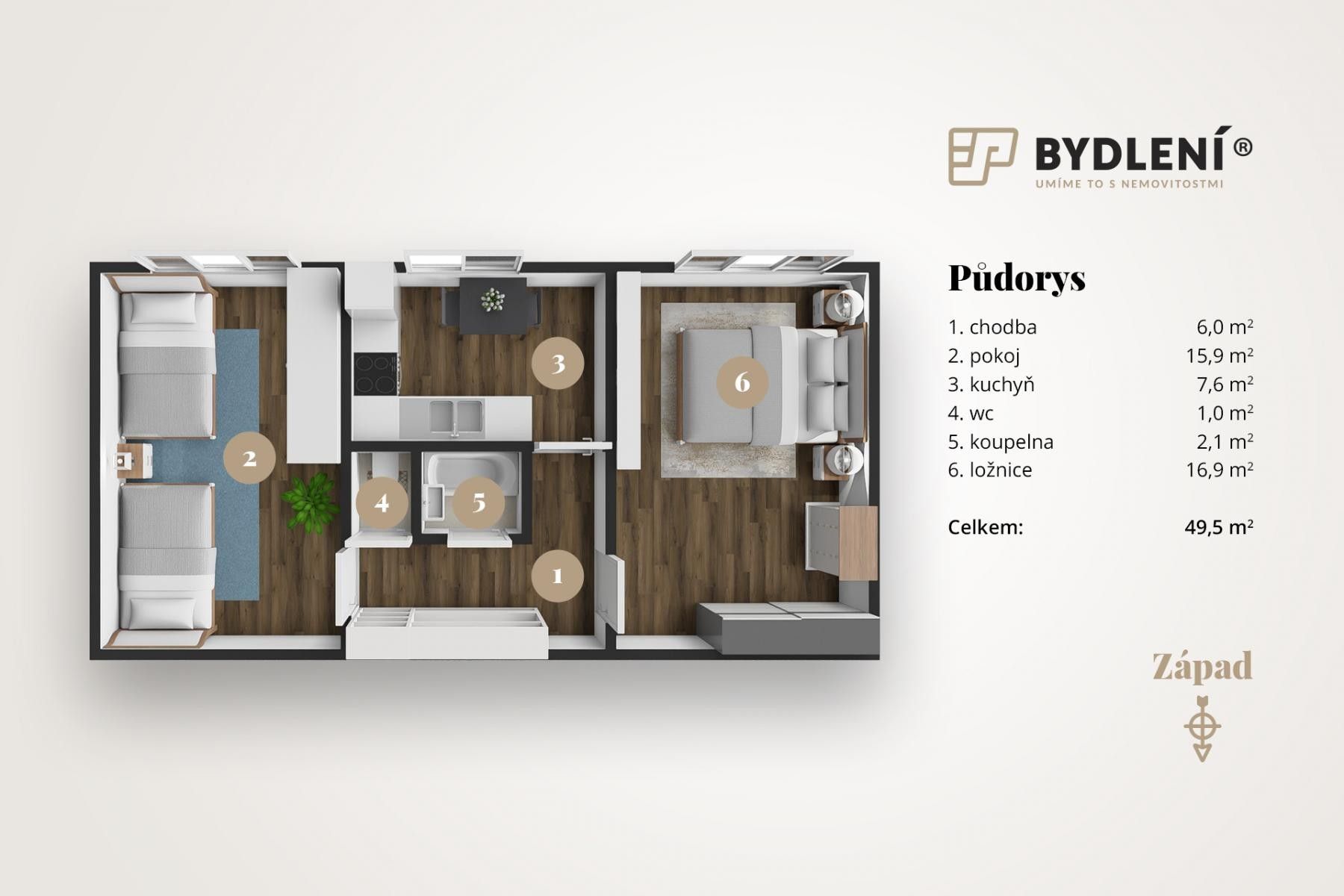 Byt 2+1 · 52 m² · Sokolovská cesta  , Teplice Řetenice - 4