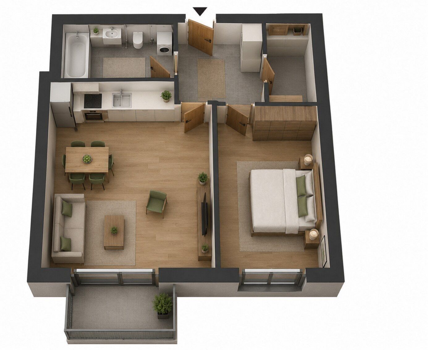 2+kk, Plukovníka Hamšíka , Praha Kbely, 53 m² - 1