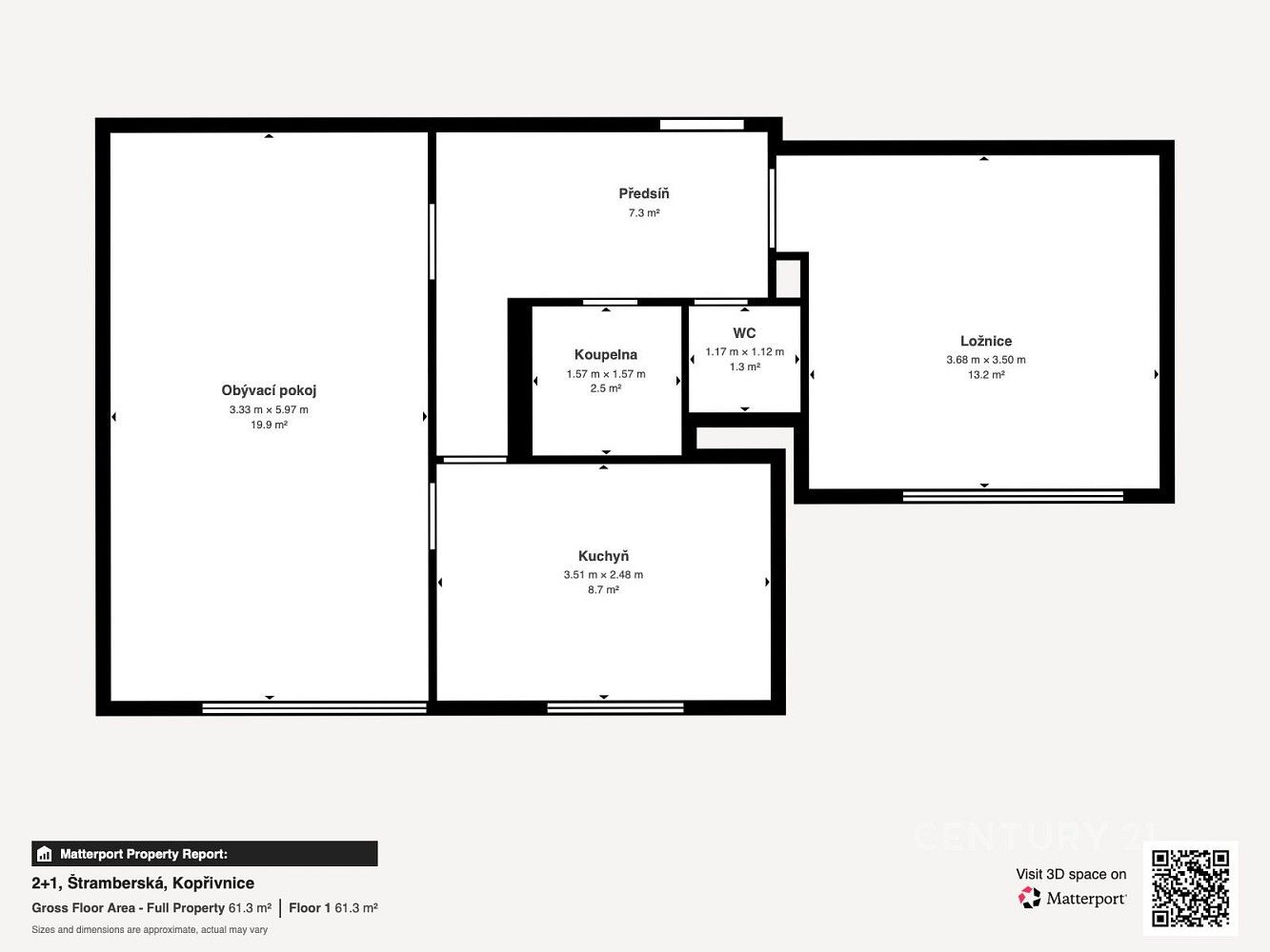 Prodej byt 2+1 - Štramberská, Kopřivnice, okres Nový Jičín, 53 m² - 2