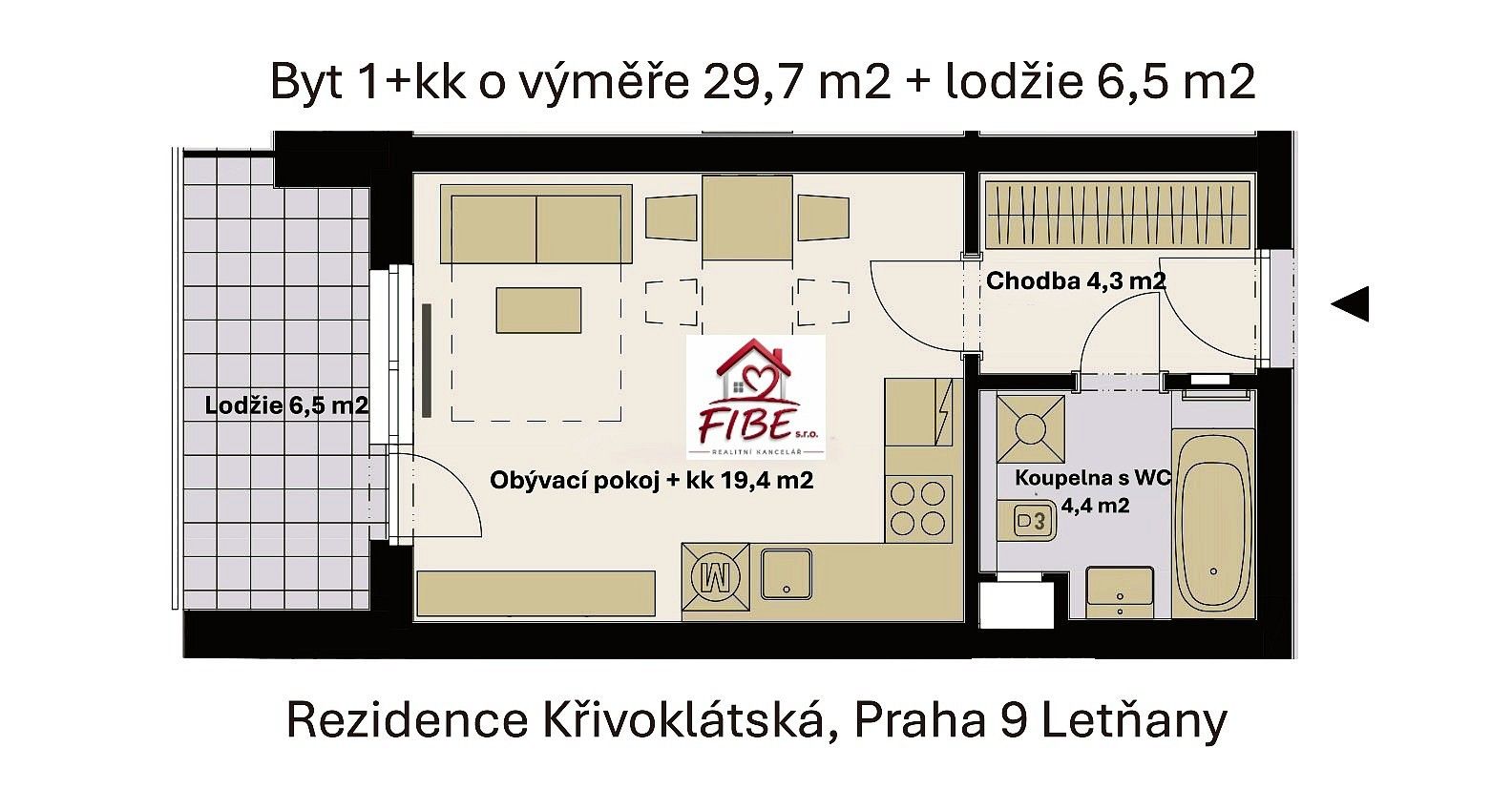 1+kk, Praha - Letňany, okres Praha 18, Hlavní město Praha, 30 m² - 2
