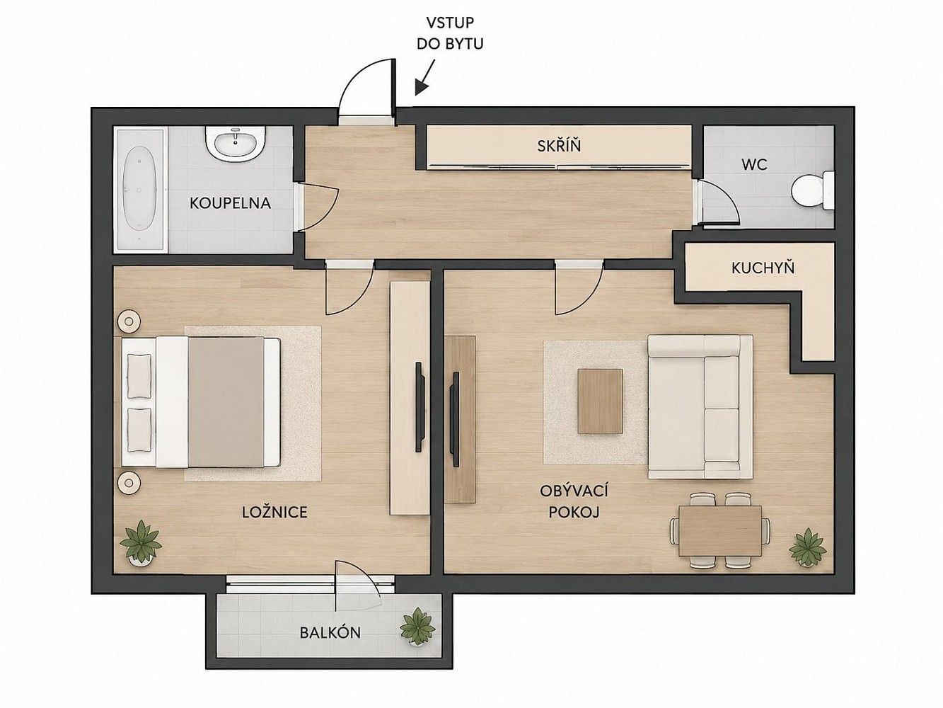 Byt 2+kk · 48 m² · Praha - Michle, okres Praha 4, Hlavní město Praha - 3