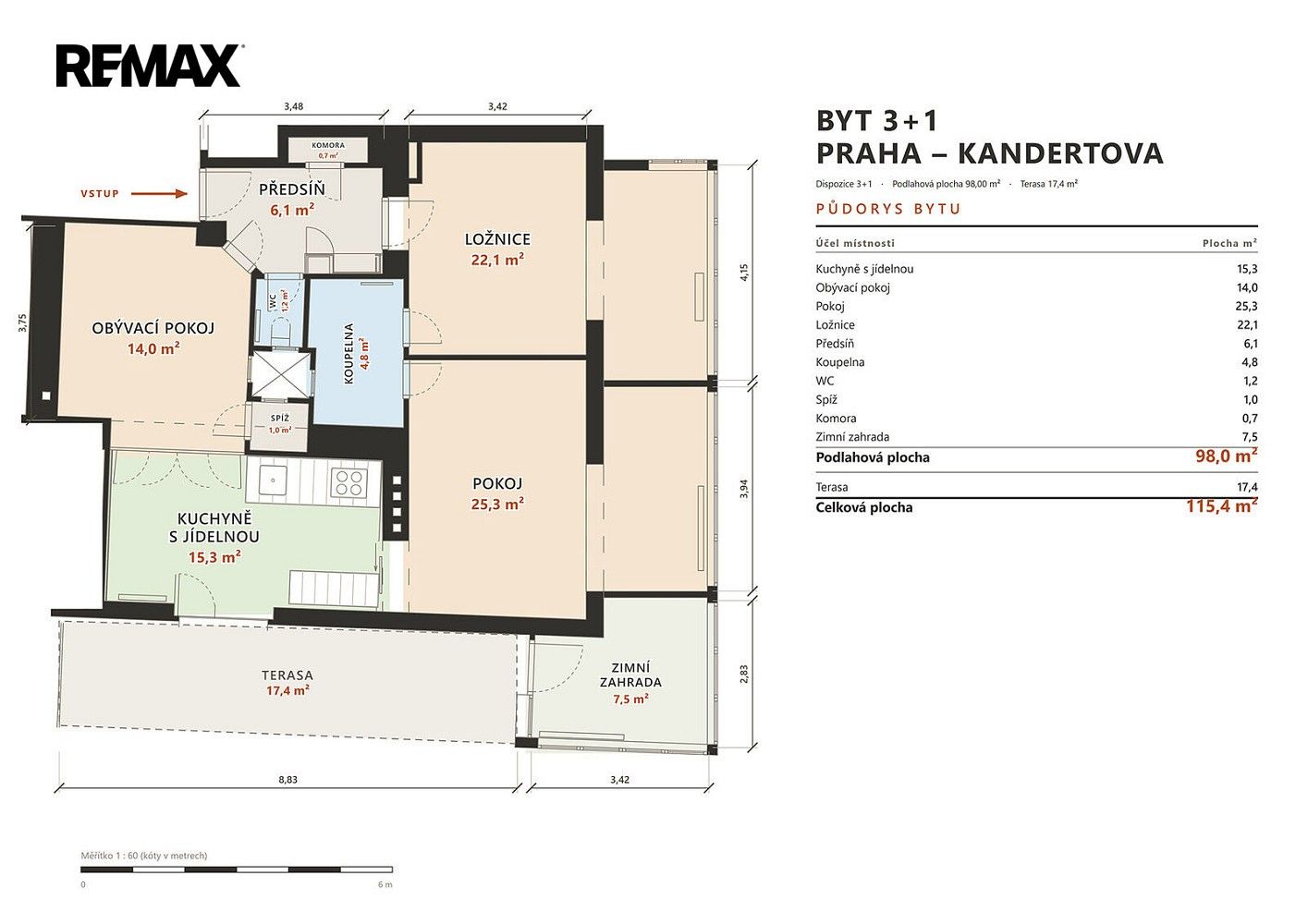 Byt 3+1 · 91 m² · Praha - Libeň, okres Praha 8, Hlavní město Praha - 3