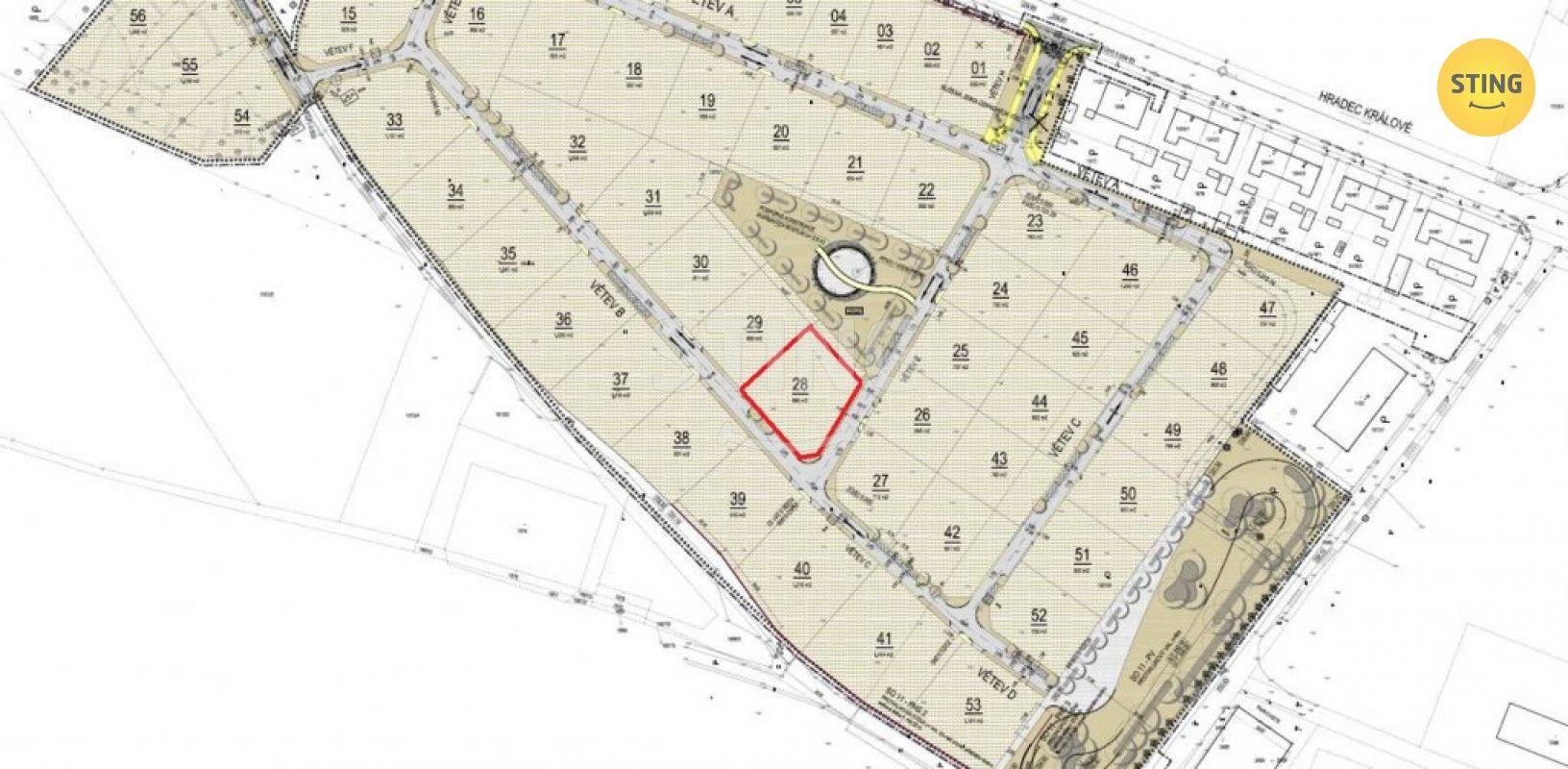 Prodej pozemek pro bydlení - Kladruby, Chlumec nad Cidlinou, 961 m²