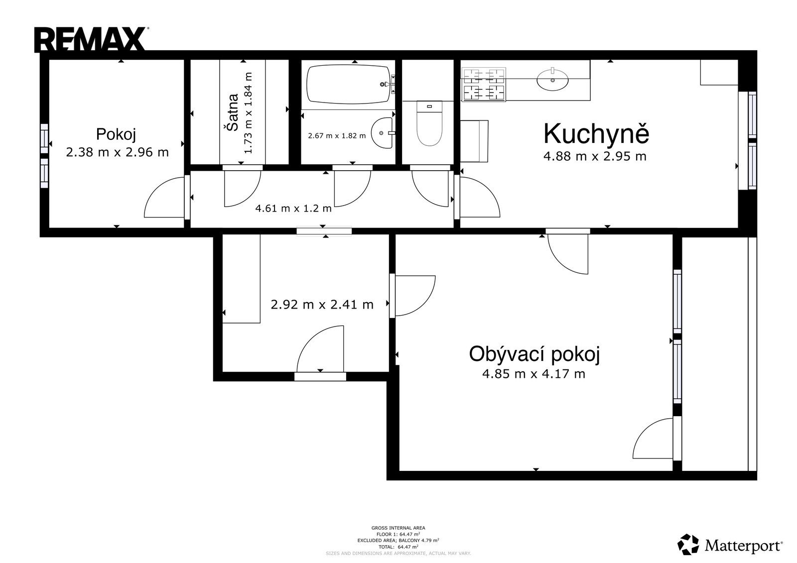 2+1, Brandtova 3277, Ústí nad Labem Severní Terasa, 62 m² - 2