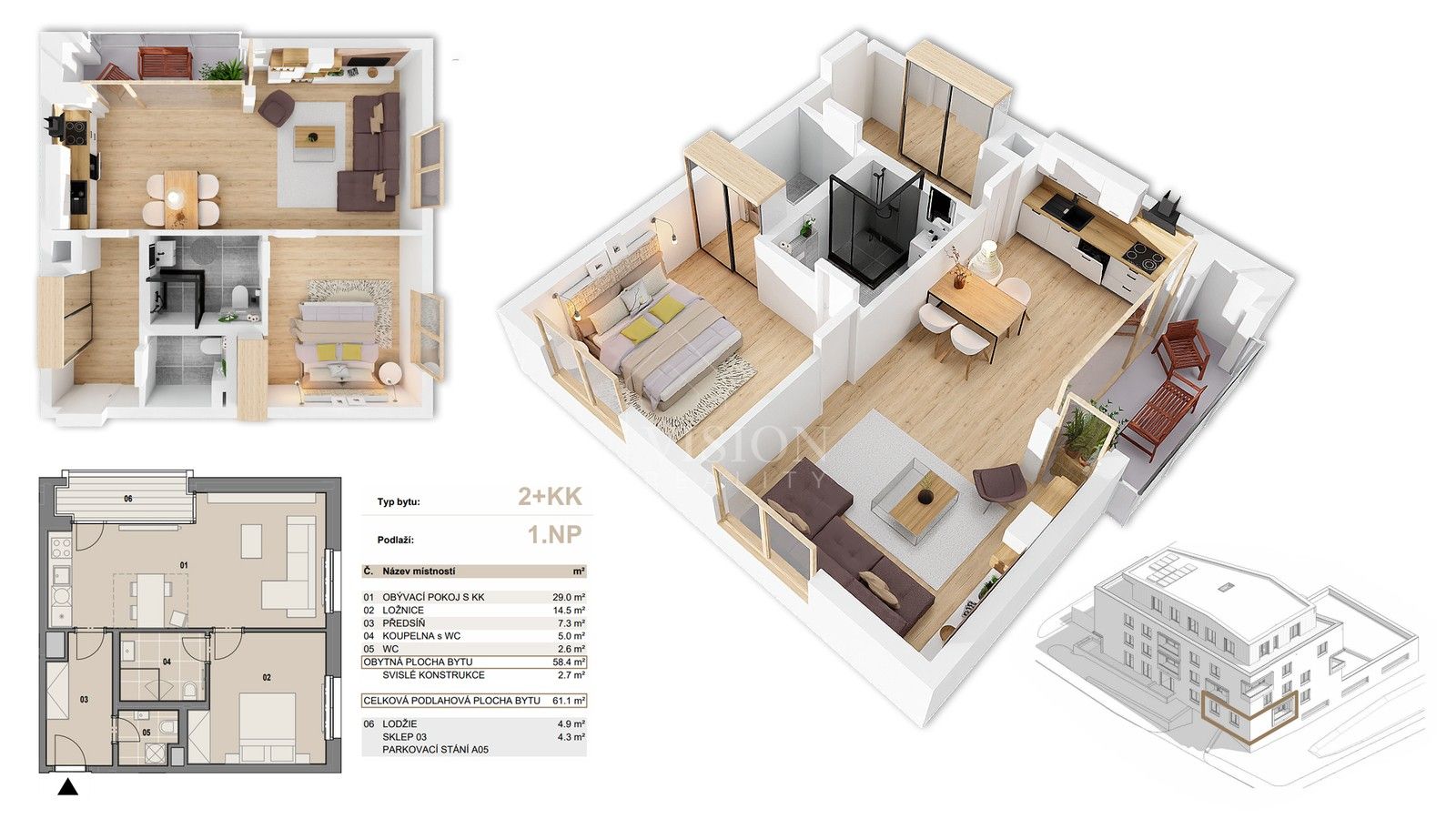 Prodej byt 2+kk - Příbram, 58 m²
