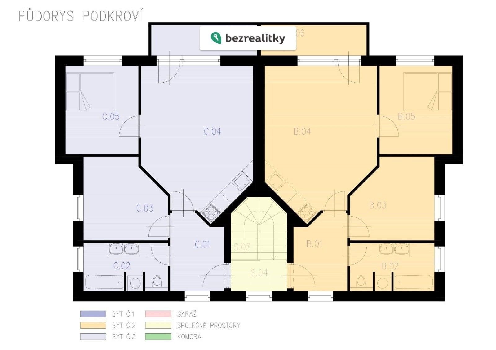 Prodej byt 3+kk - Šternberská, Divišov, 60 m²