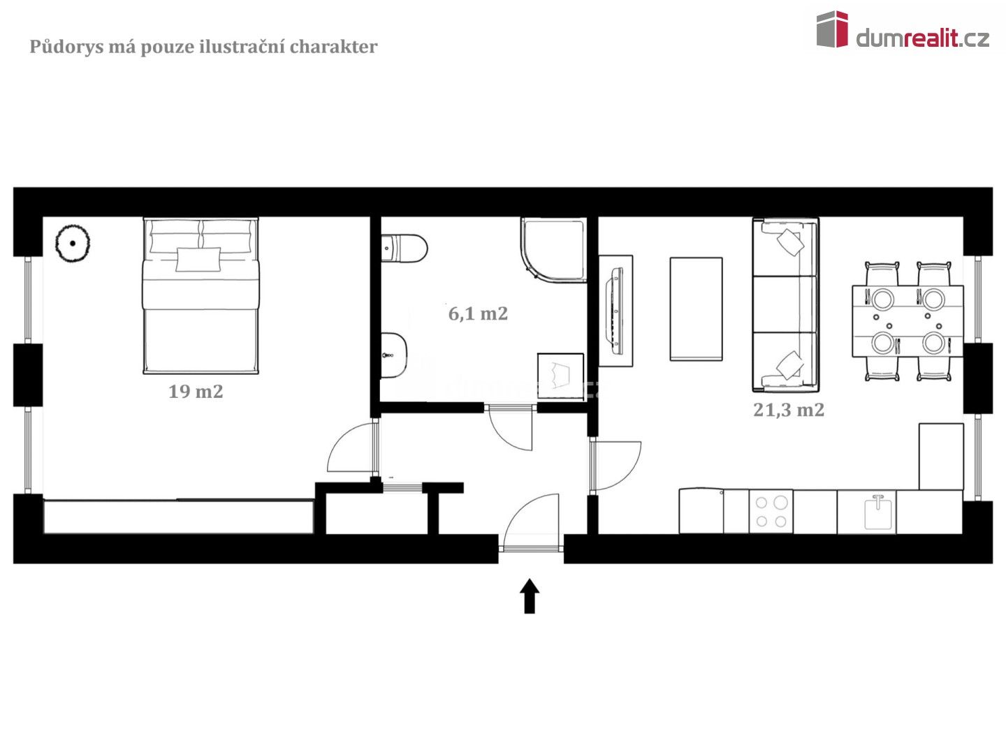 Pronájem byt 2+kk - Klavíkova, České Budějovice, 51 m²
