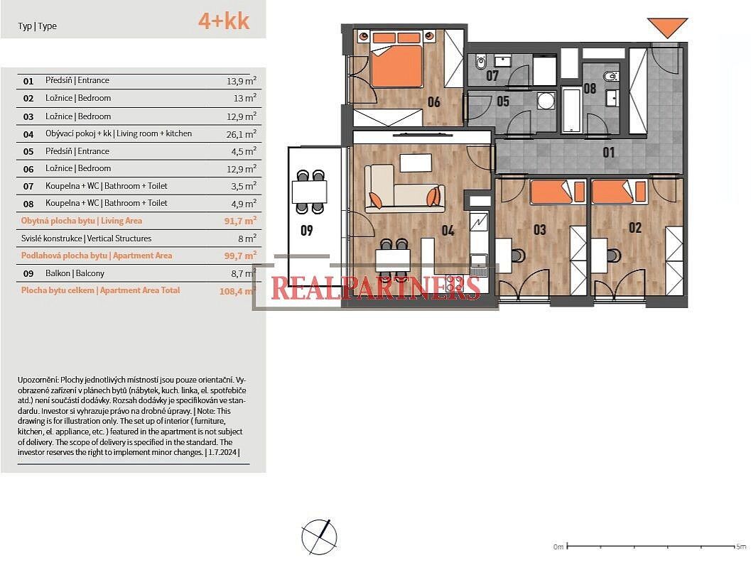 4+kk, Praha 4 - Záběhlice, 108 m² - 2