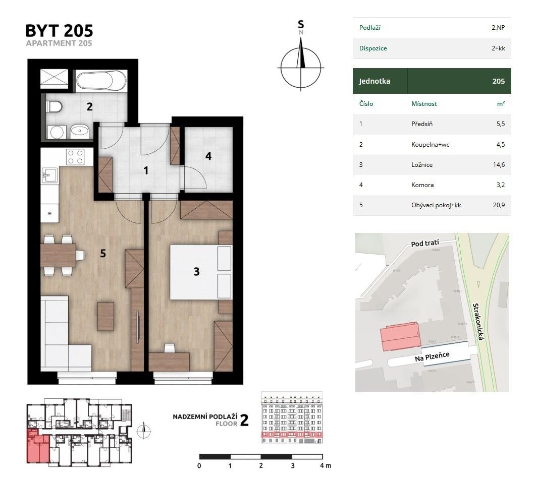 Byt 2+kk · 53 m² · Na Plzeňce  , Praha Smíchov - 4