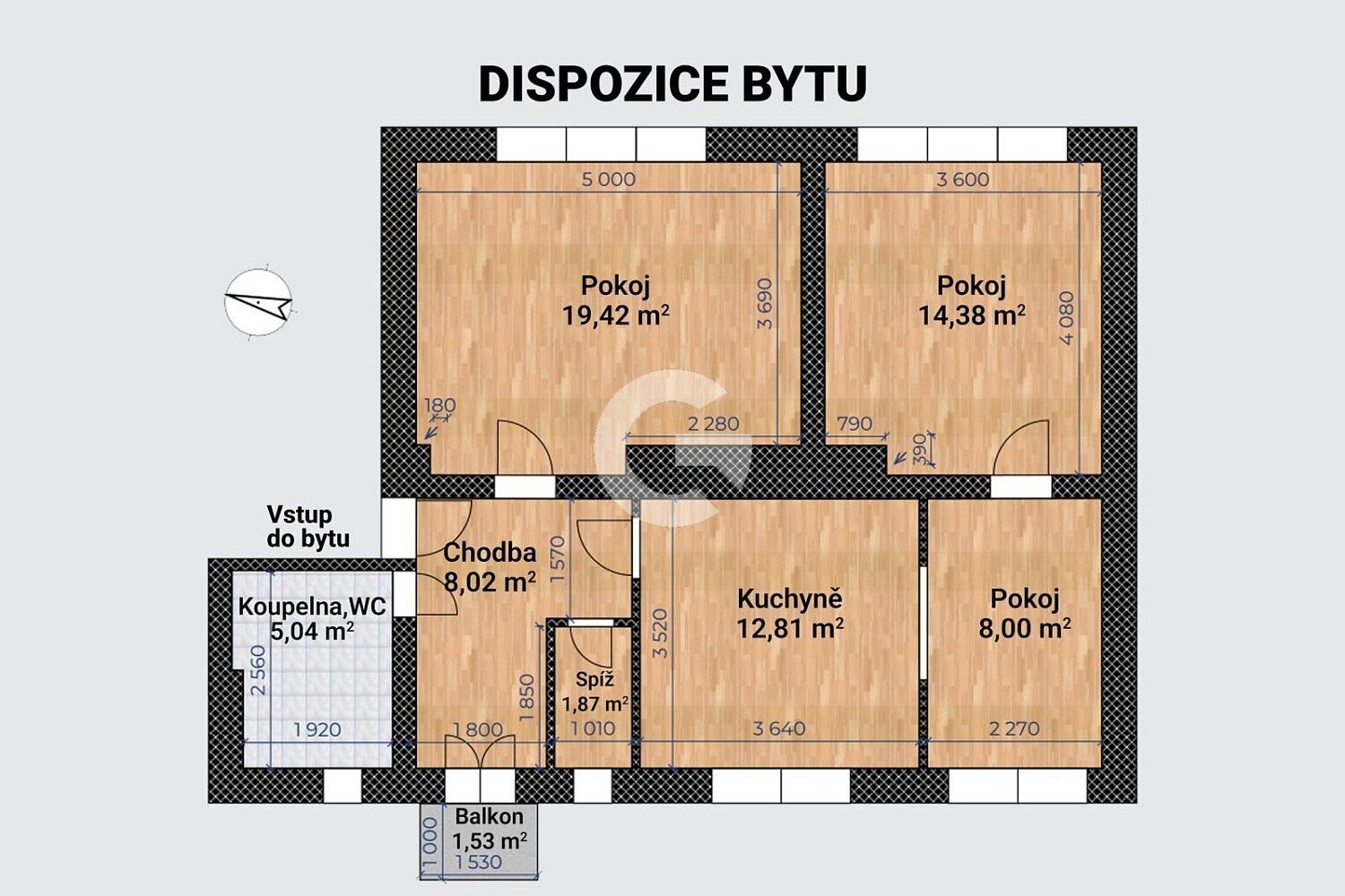 Byt 3+1 · 69 m² · Hluboká, Zlín - 3