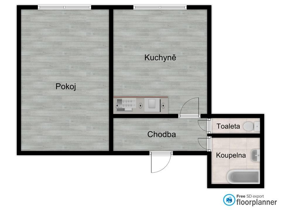 Byt 1+1 · 47 m² · Čechovská, Příbram - 3