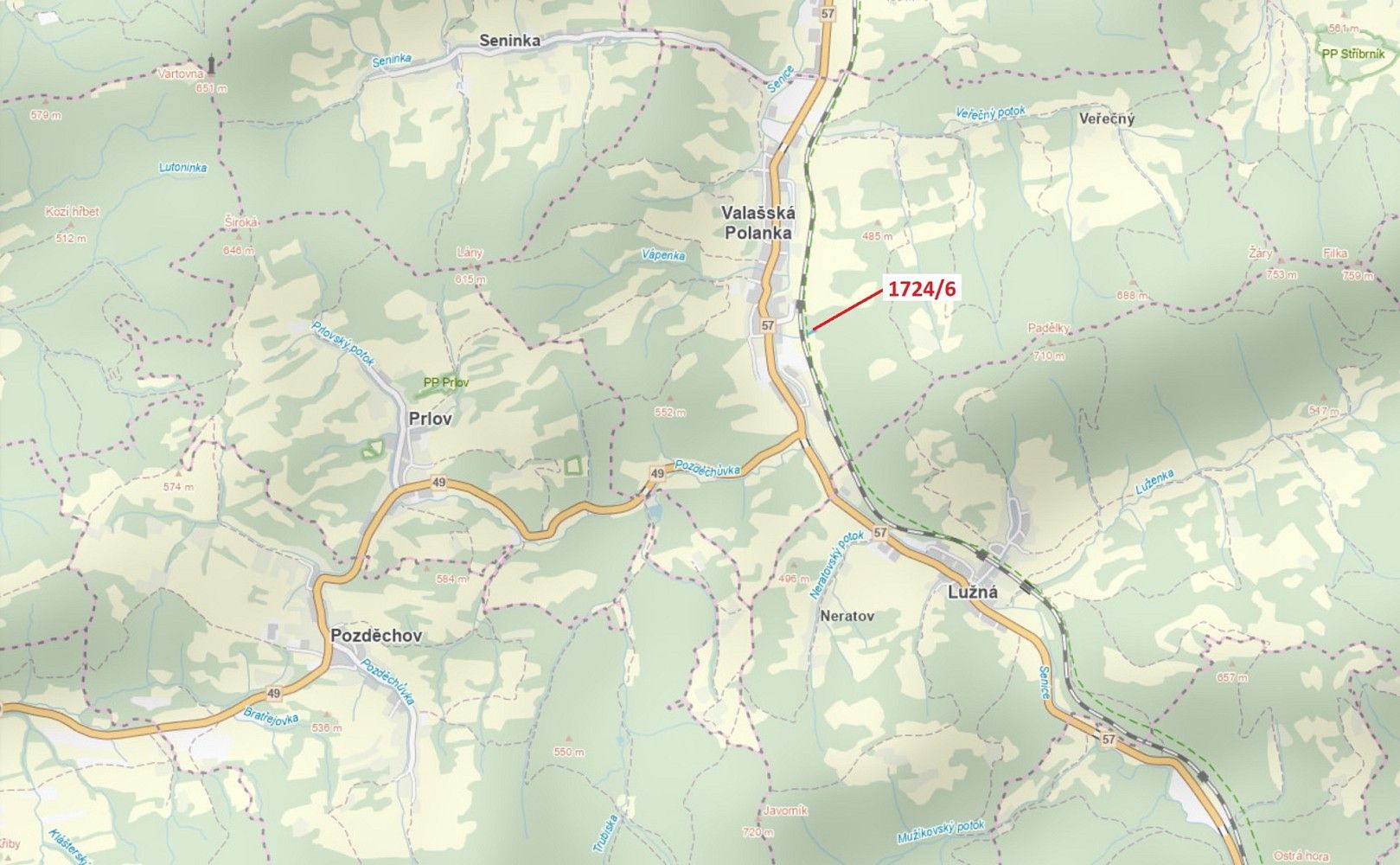 Louka, 762 m²