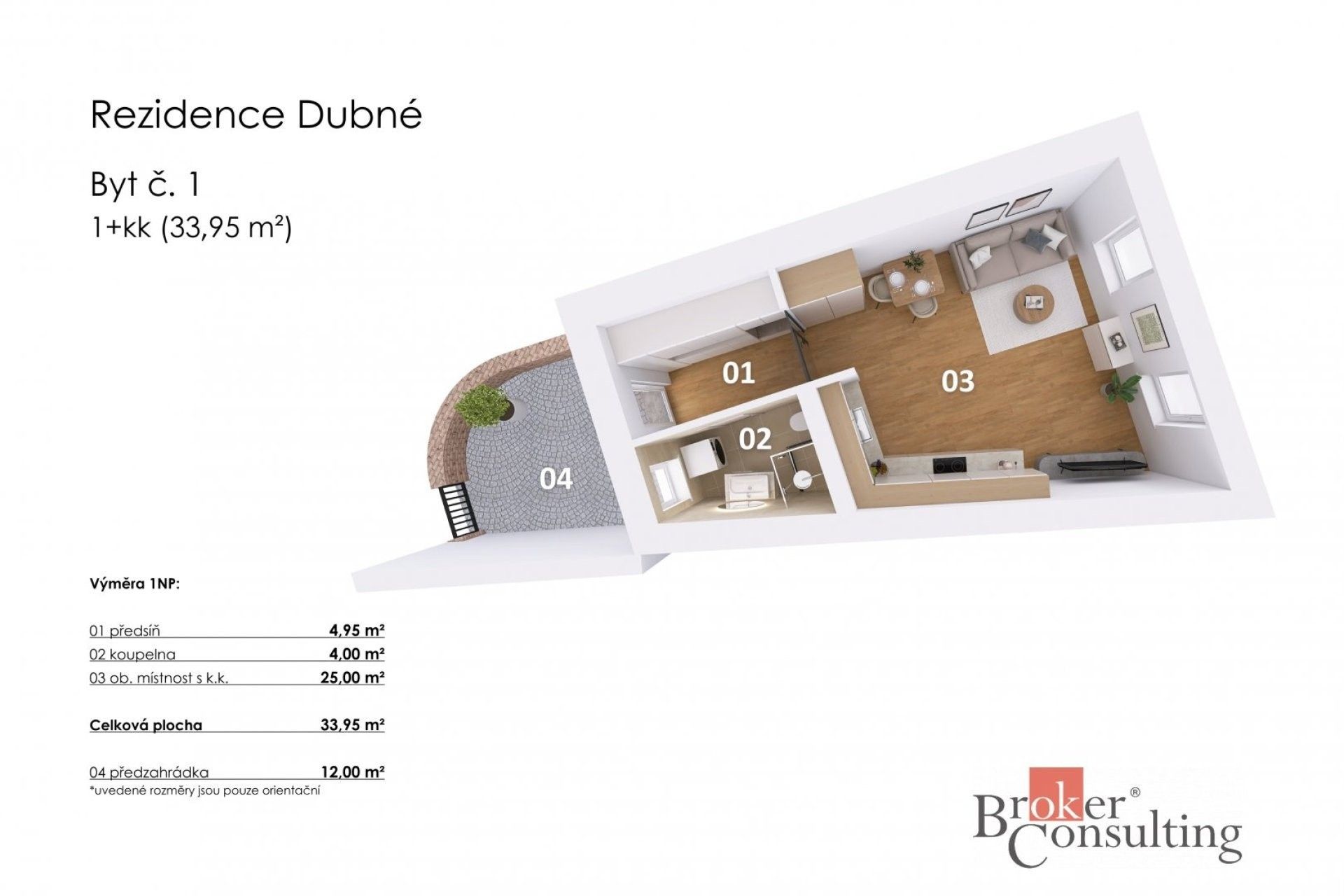 Byt 1+kk · 34 m² · Dubné - 3