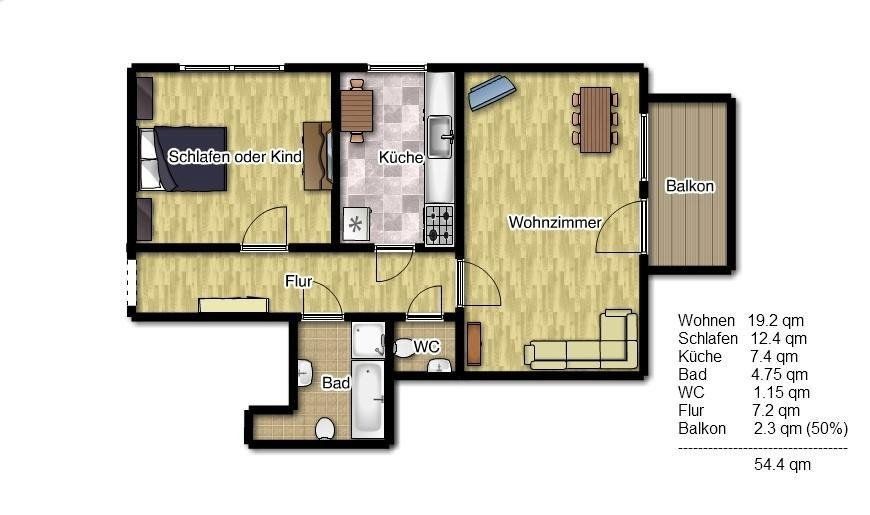 Prodej byt 2+1 - Liebigstraße 30 Offenbach am Main Offenbach am Main Hessen 63069, 54 m² - 2