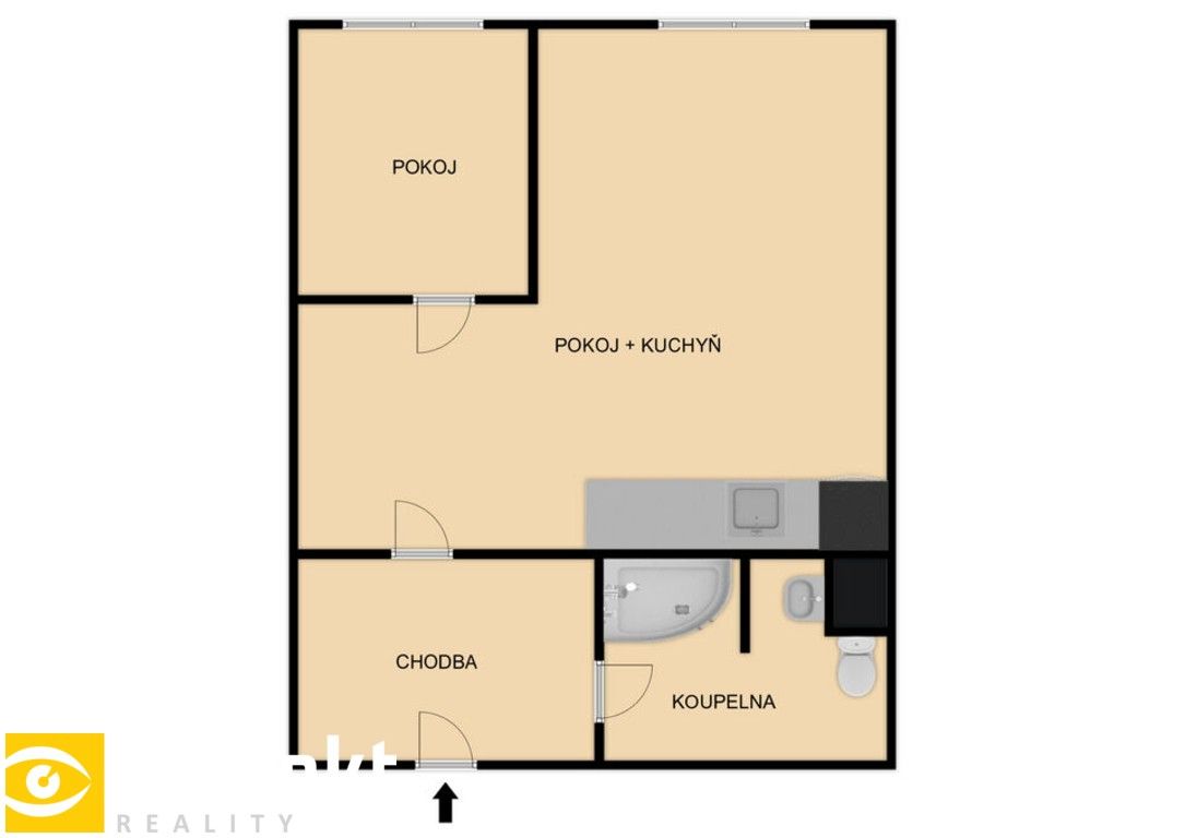 1+kk, Krašovská, Plzeň Bolevec, 33 m² - 2