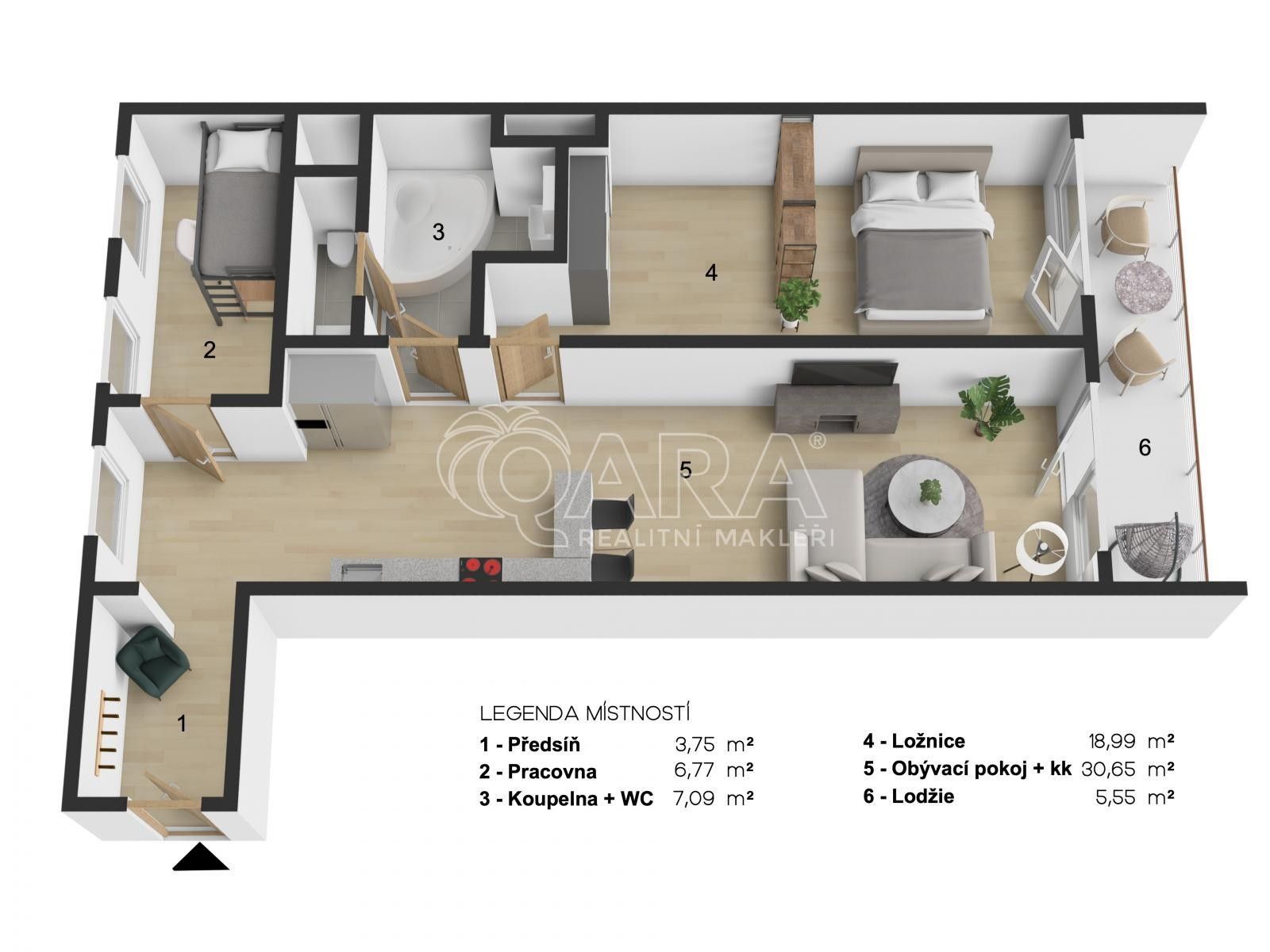 3+kk, Psárská , Praha, 75 m² - 2
