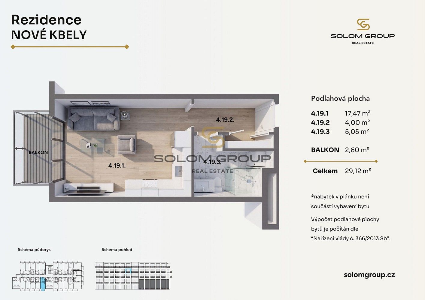 Byt 1+kk · 27 m² · Praha - Kbely, Hlavní město Praha - 4