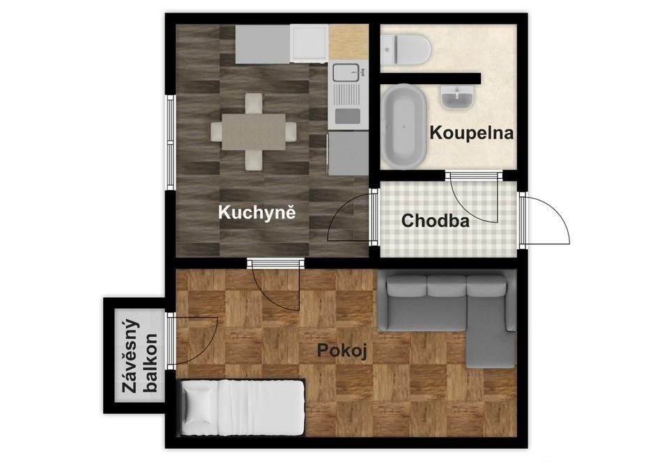 Byt 1+1 · 35 m² · Dukelská, Strakonice - 3