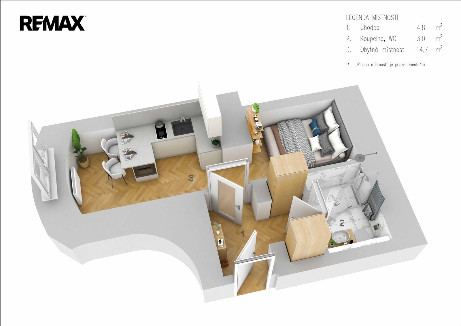 Pronájem byt 1+kk - Lucemburská 2136, Praha Vinohrady, 25 m² - 5