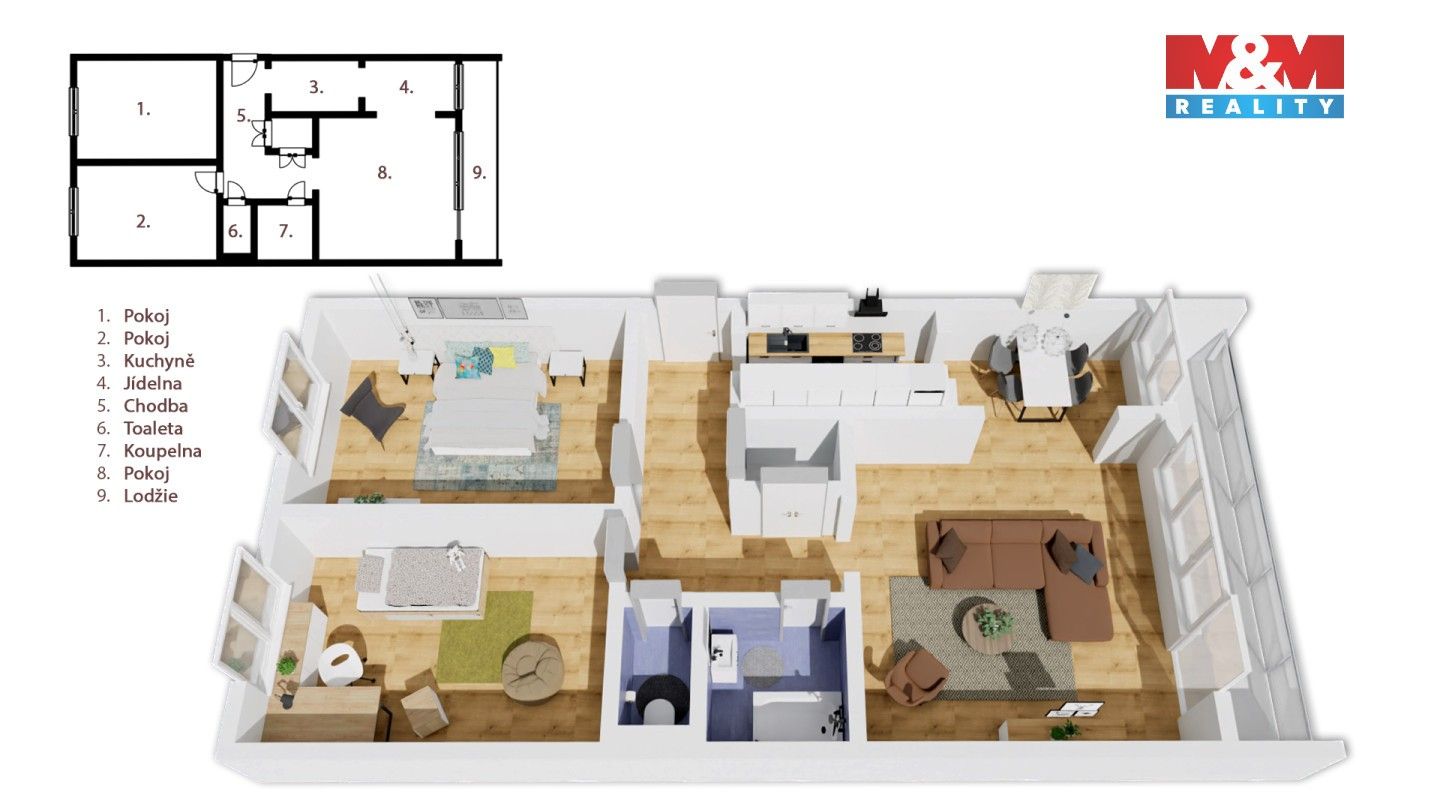 Prodej byt 3+1 - Katovická, Praha, 65 m²