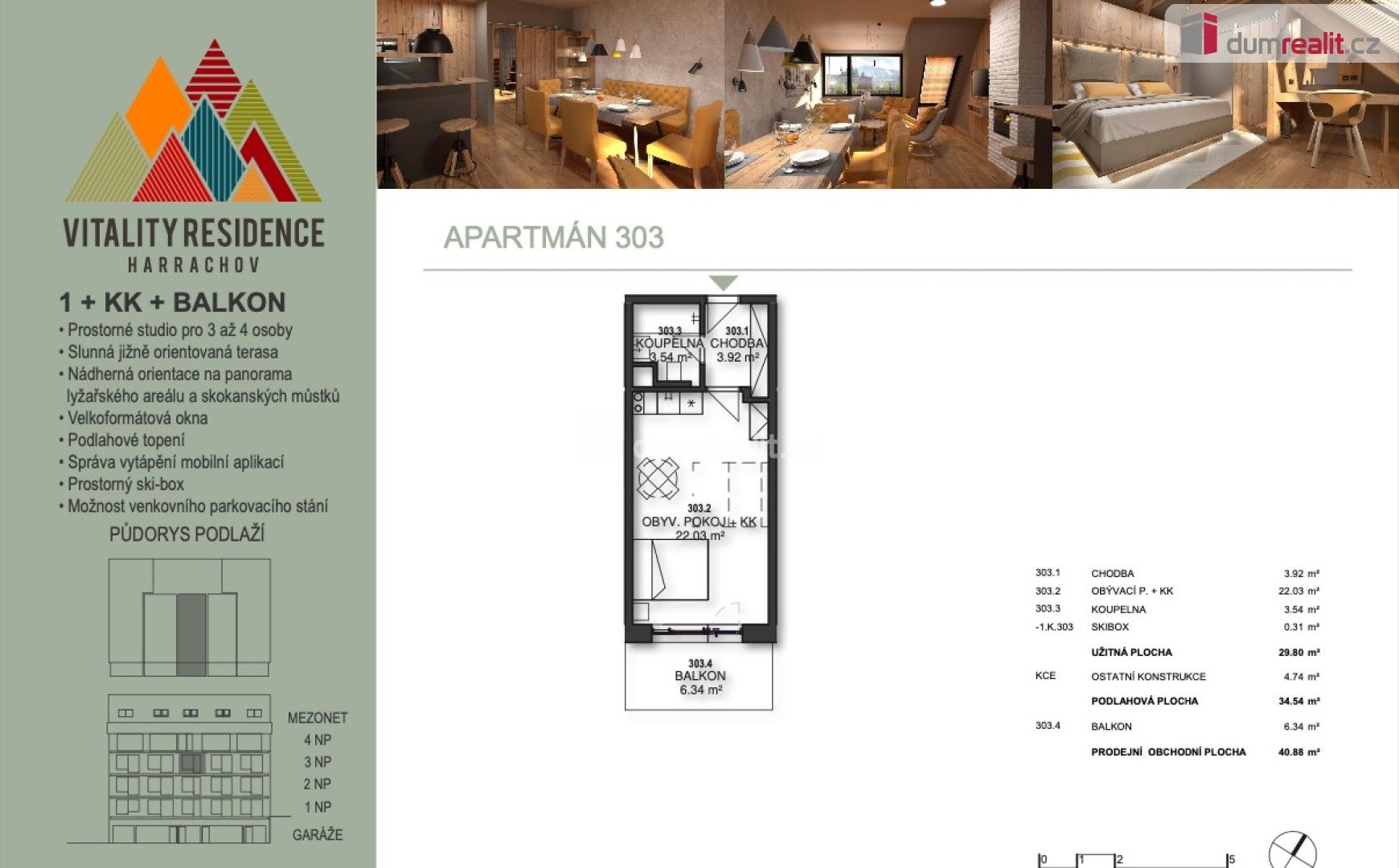 1+kk, Nový Svět, Harrachov, 31 m² - 2