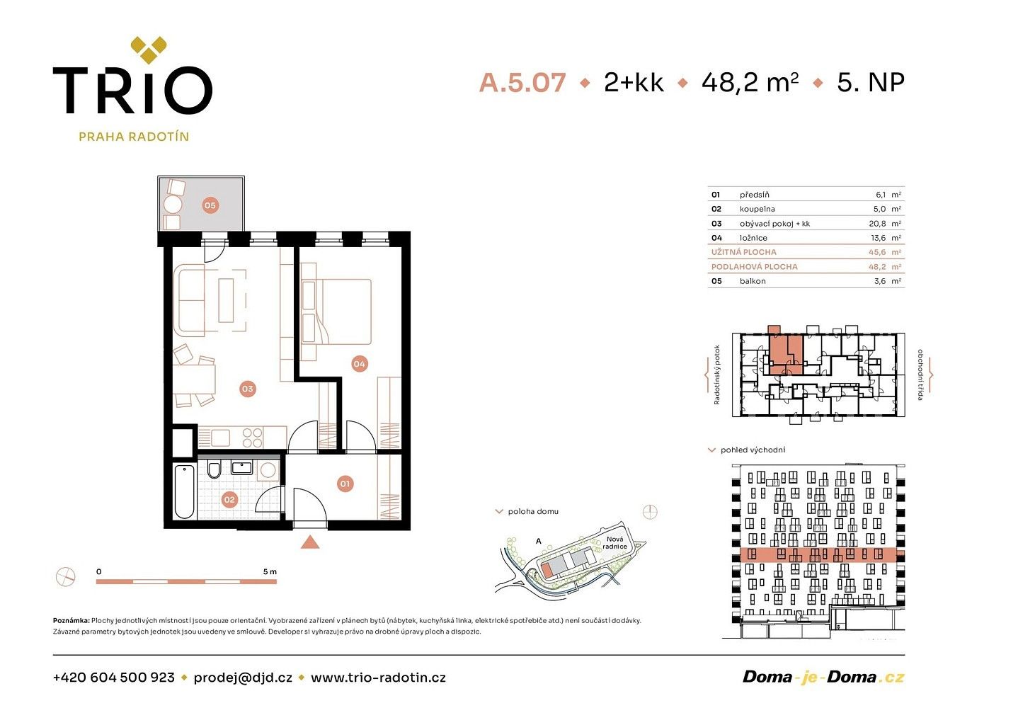 Byt 2+kk · 48 m² · Praha - Radotín, okres Praha 16, Hlavní město Praha - 2