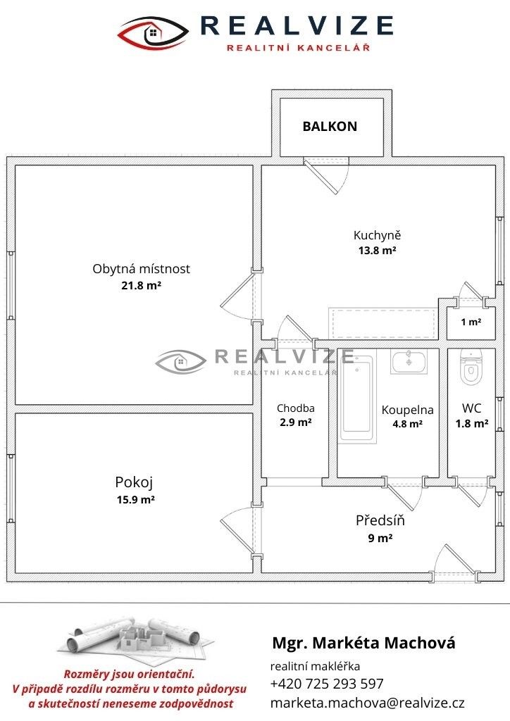 Byt 2+1 · 65 m² · Mánesova, České Budějovice - 4