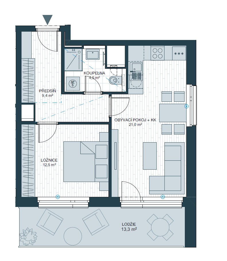 2+kk, Waltariho, Praha - Hloubětín, 60 m²