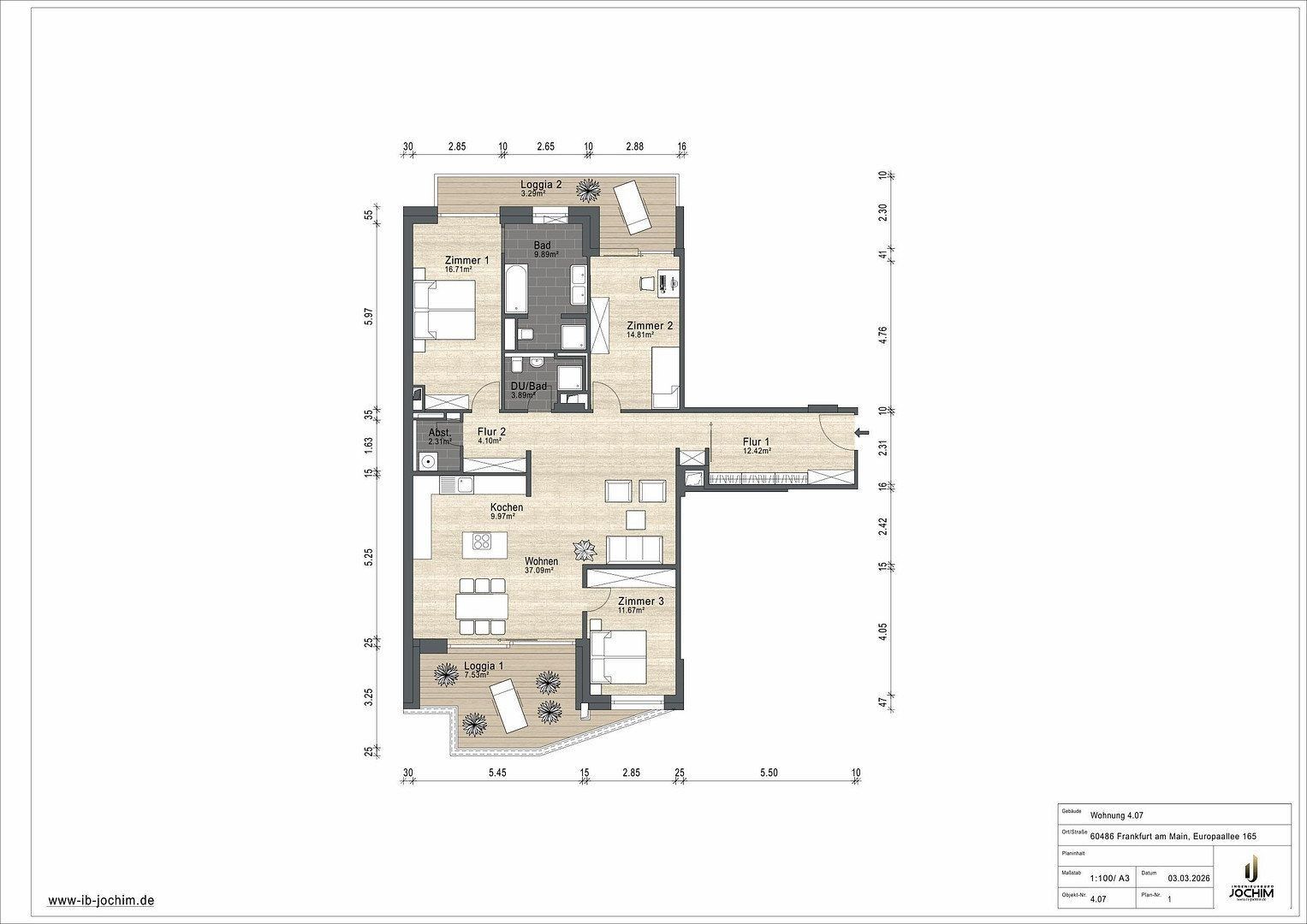 4+1, Europa-Allee 165 Frankfurt/Main Gallus Hessen 60486, 134 m² - 2