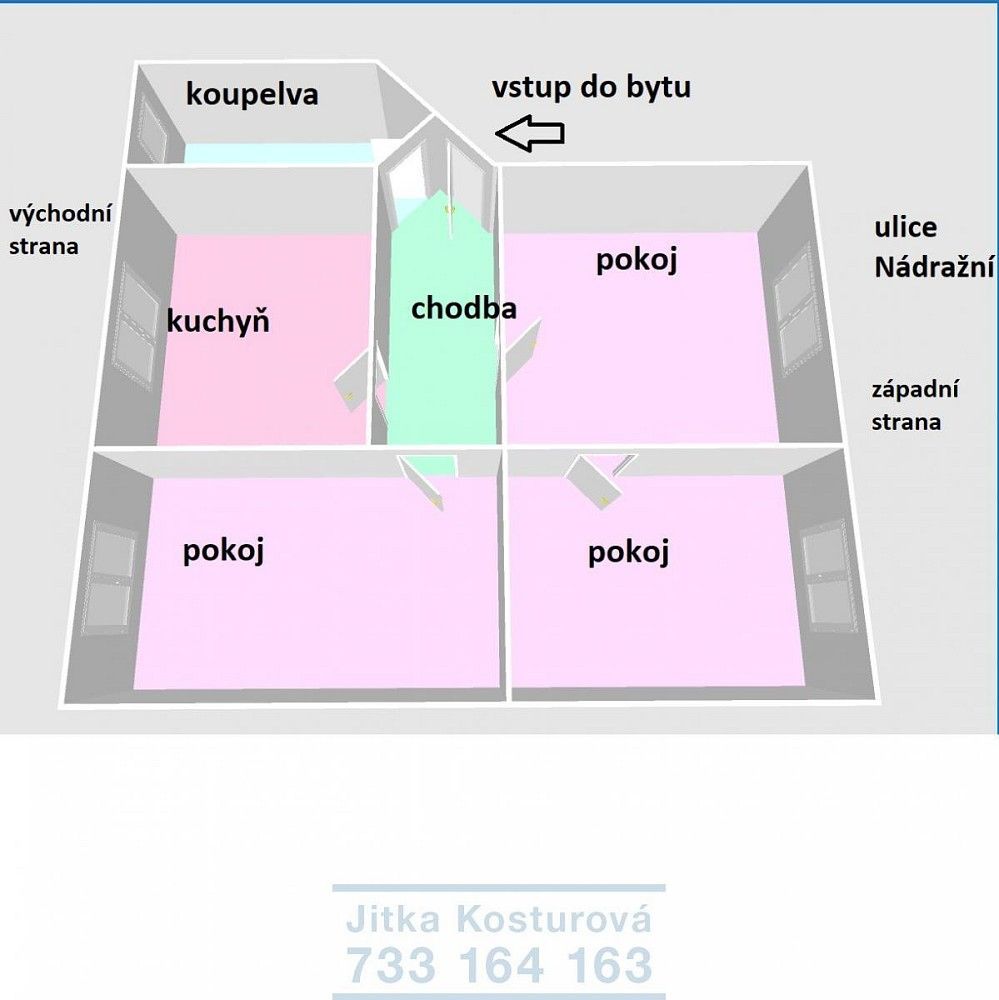 3+1, Krnov - Pod Bezručovým vrchem, okres Bruntál, Moravskoslezský kraj, 78 m² - 2