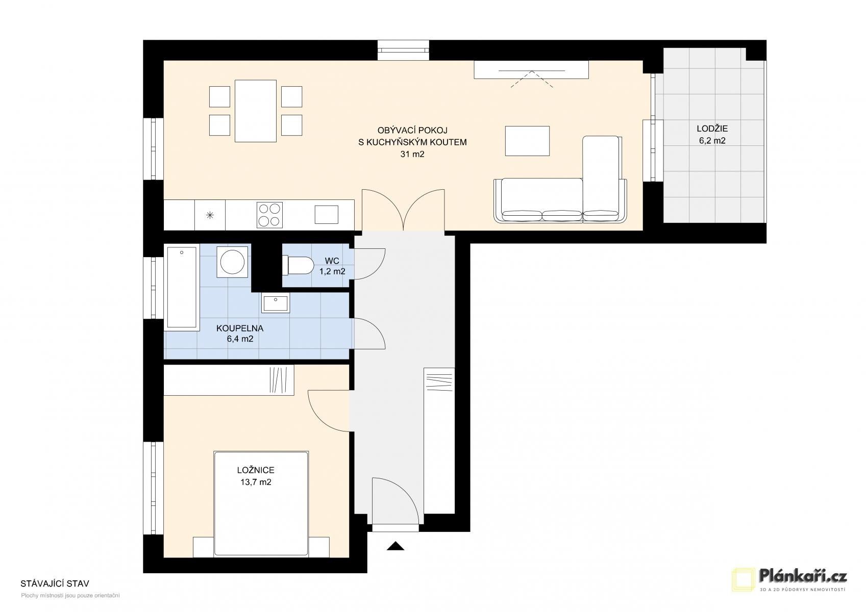 2+kk, Tyršova , Bělá pod Bezdězem, 72 m² - 2