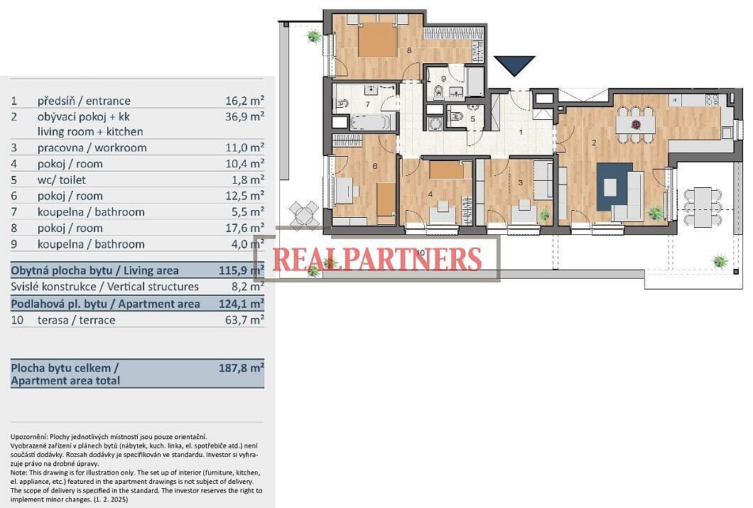 Byt 5+kk · 188 m² · Praha - Čimice, okres Praha 8, Hlavní město Praha - 3