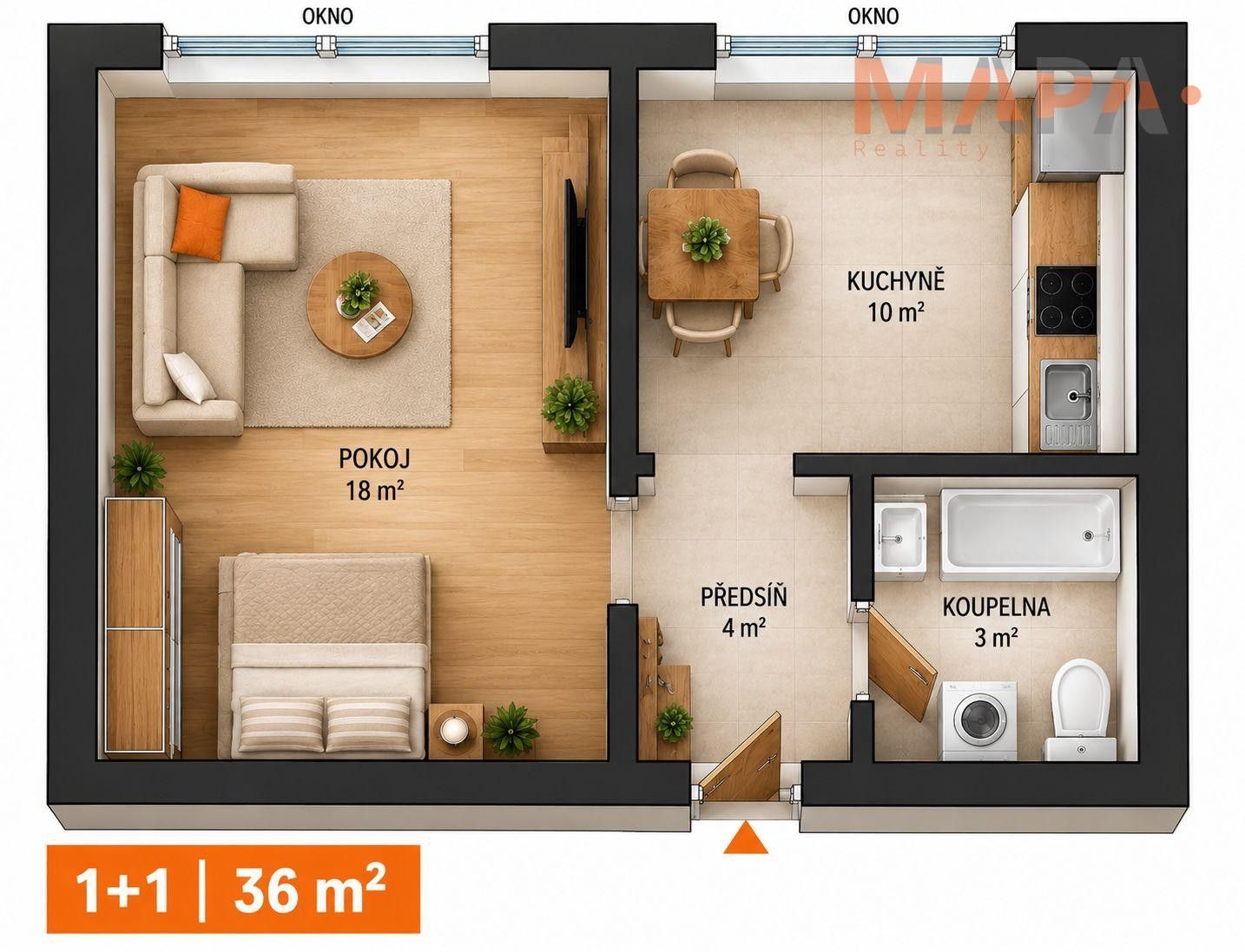 1+1, Zahradní, Chomutov, 35 m² - 2