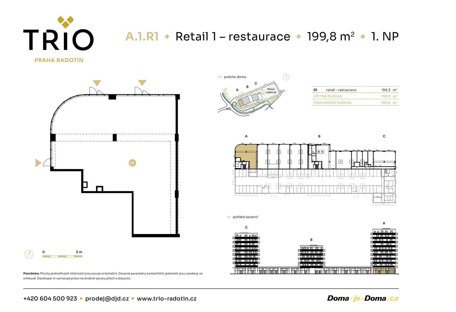 Restaurace, náměstí Osvoboditelů, Praha 5 - Radotín, 200 m² - 2
