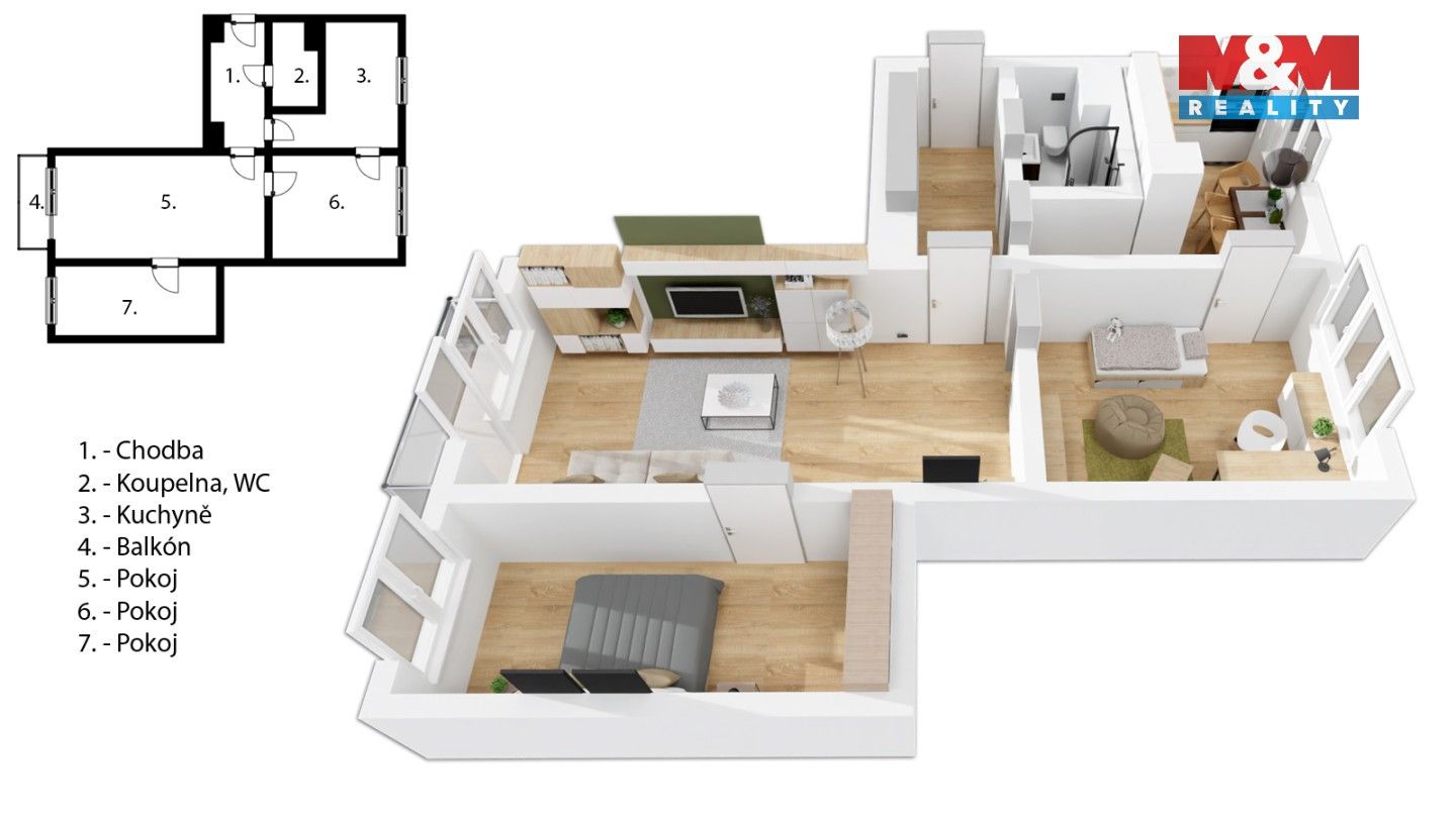 Pronájem byt 3+1 - SNP, Rychnov nad Kněžnou, 69 m²