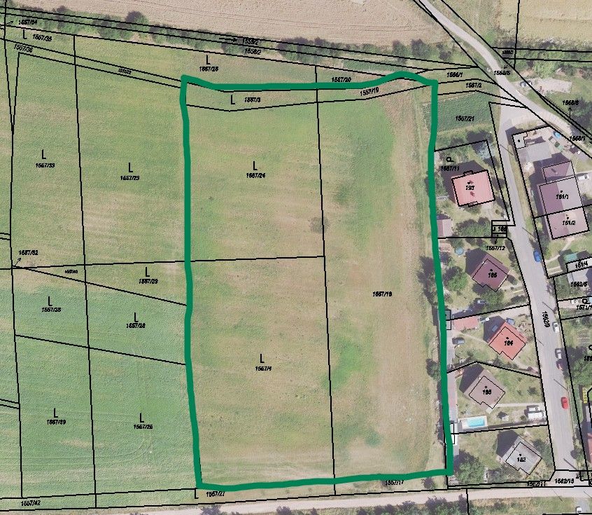 Pozemky pro bydlení, Jedomělice, 11 676 m²