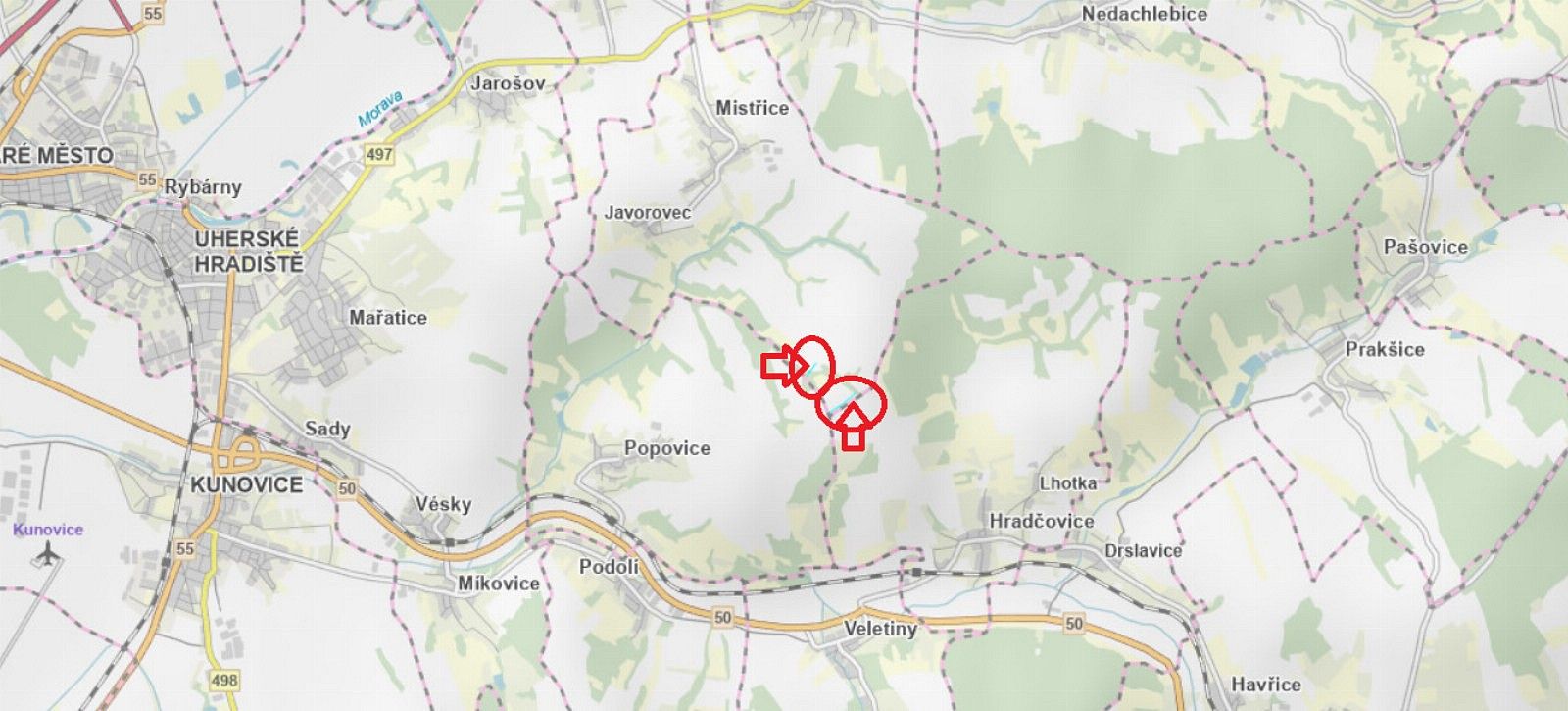 Zemědělské pozemky, Veletiny - Horní Bříza, okres Uherské Hradiště, Zlínský kraj
