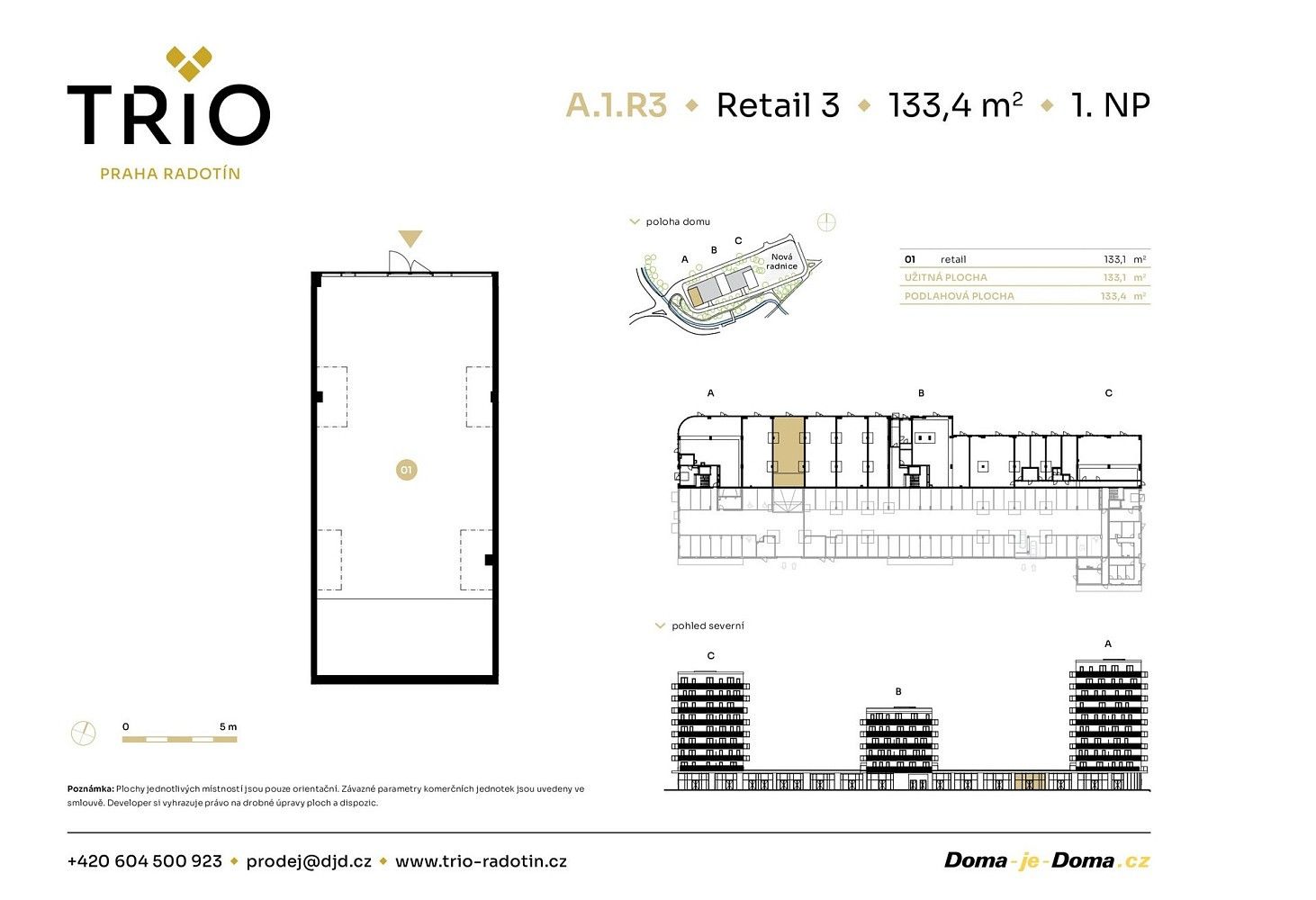 Prodej obchodní prostory - Praha - Radotín, okres Praha 16, Hlavní město Praha, 133 m² - 2