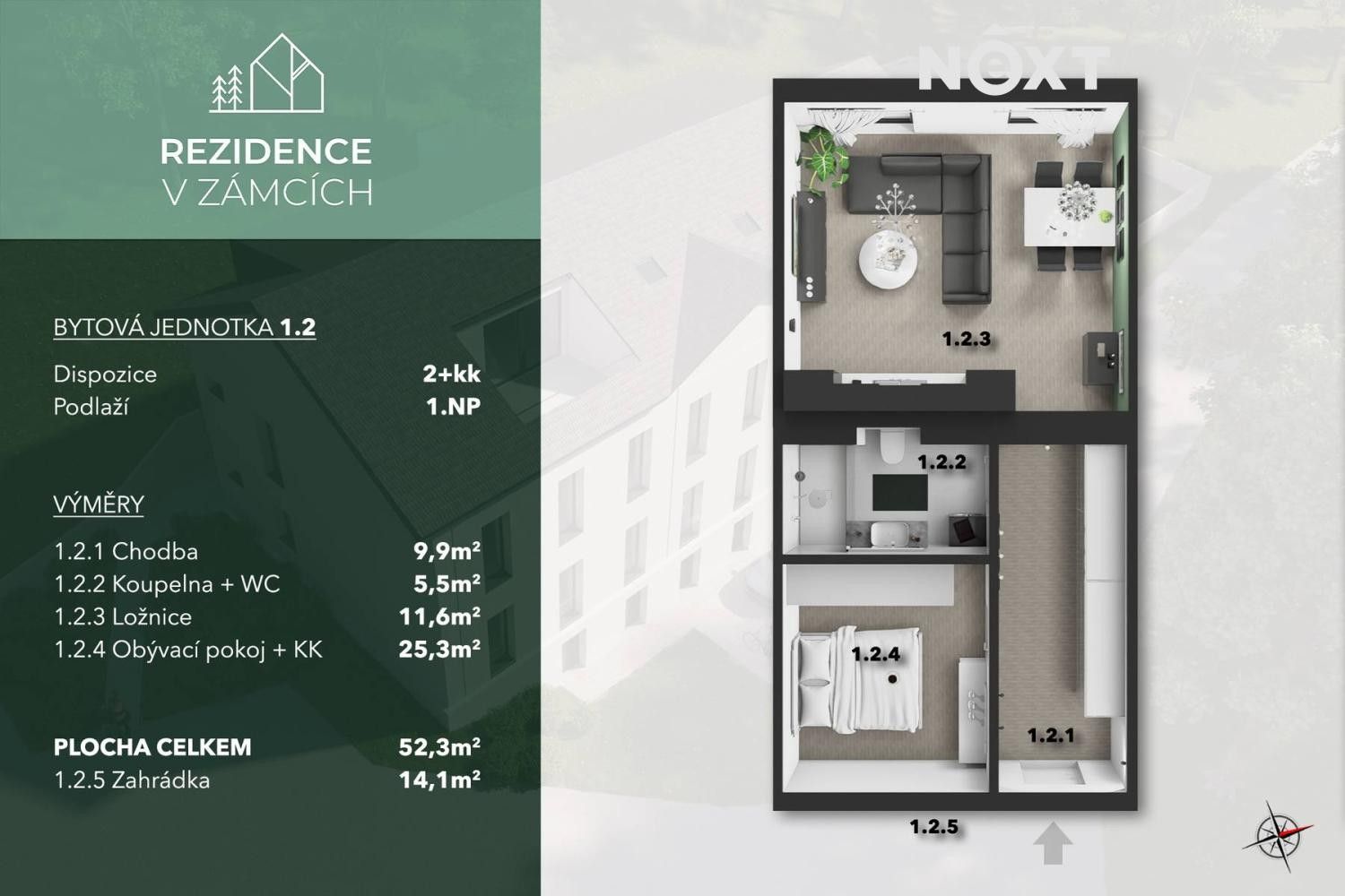 Byt 2+kk · 53 m² · V Zámcích 51, Praha Bohnice - 4