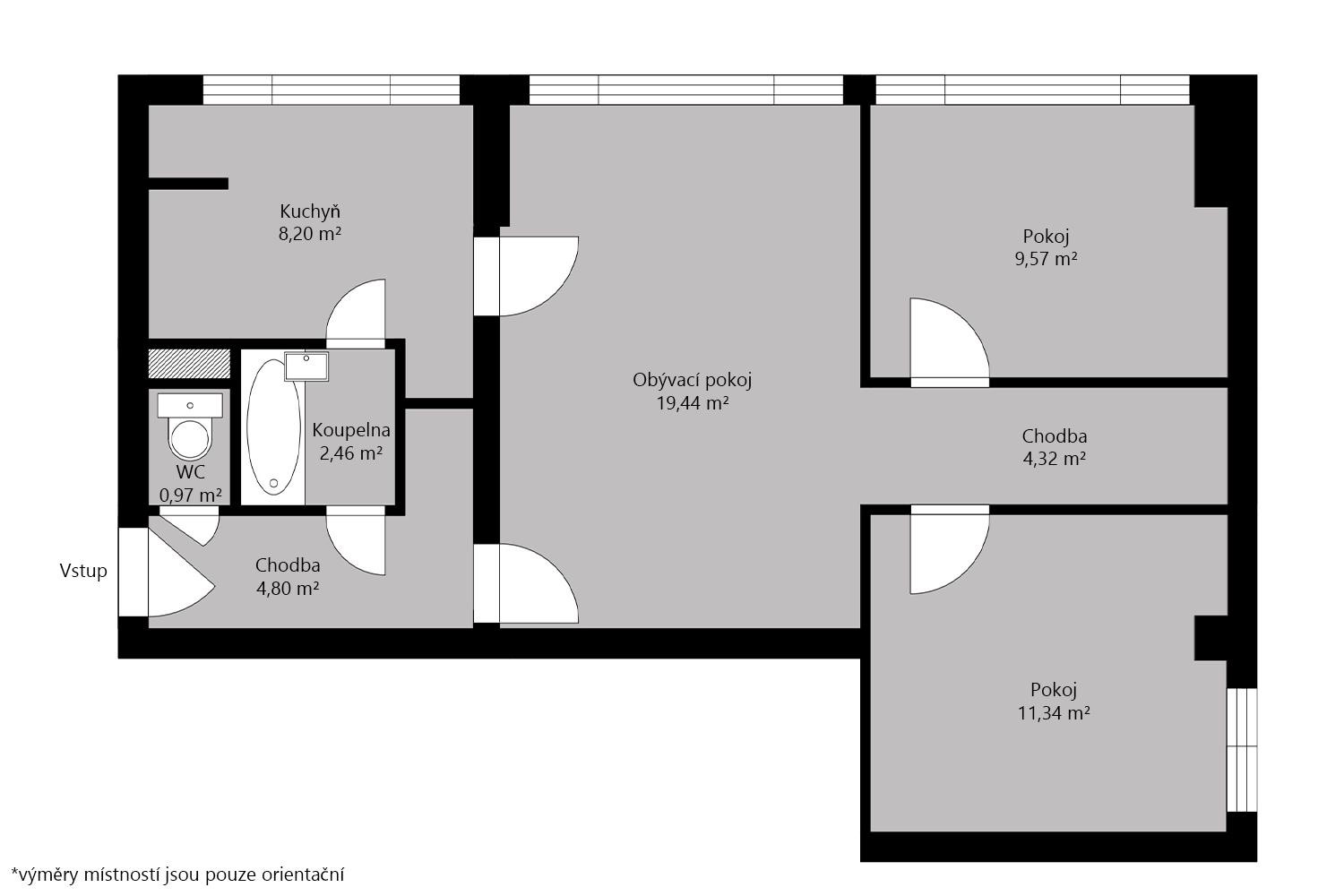 3+1, Masarykova, Kolín, 61 m² - 2