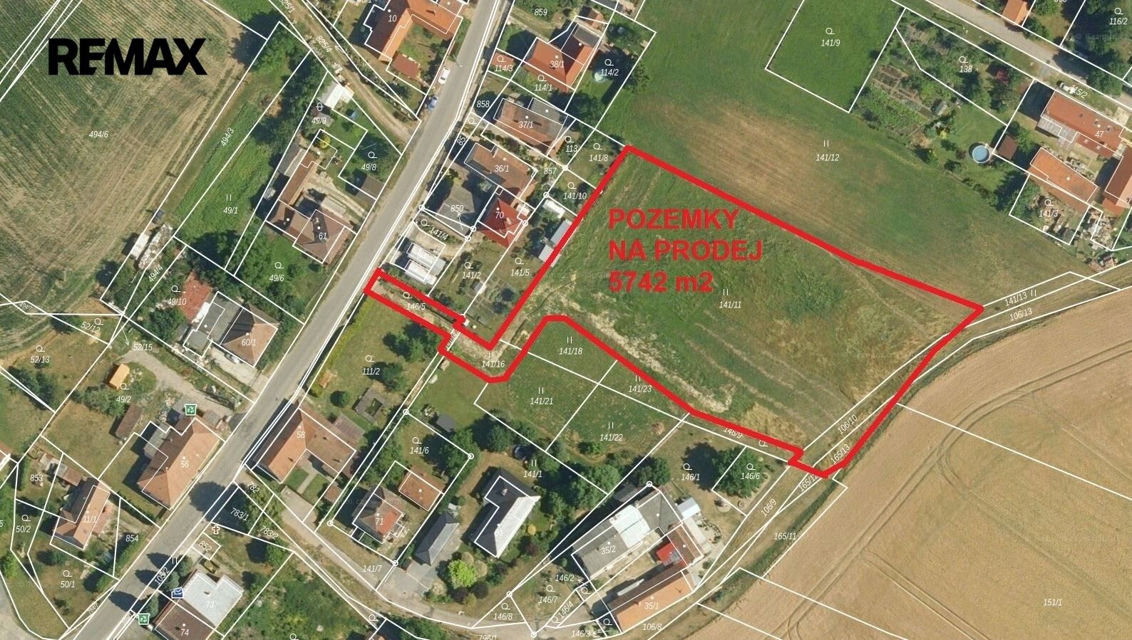 Pozemky pro bydlení, Ostřetín, 5 742 m²