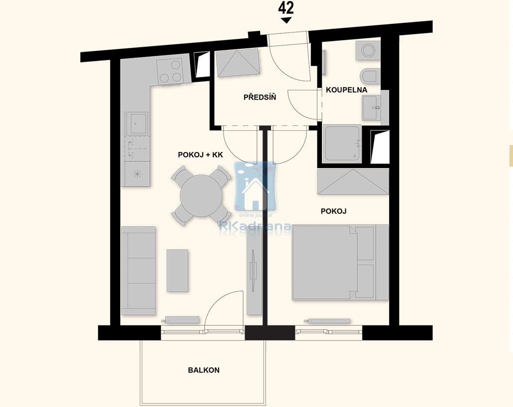 Pronájem byt 2+kk - Maroldova, Praha, 44 m²