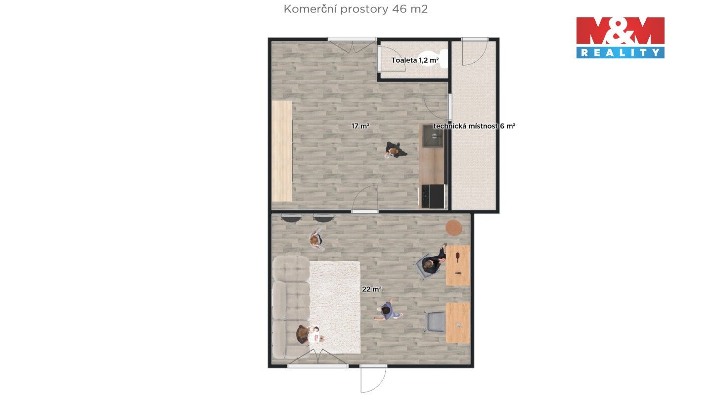 Pronájem obchodní prostory - Pražská, Plaňany, 65 m²