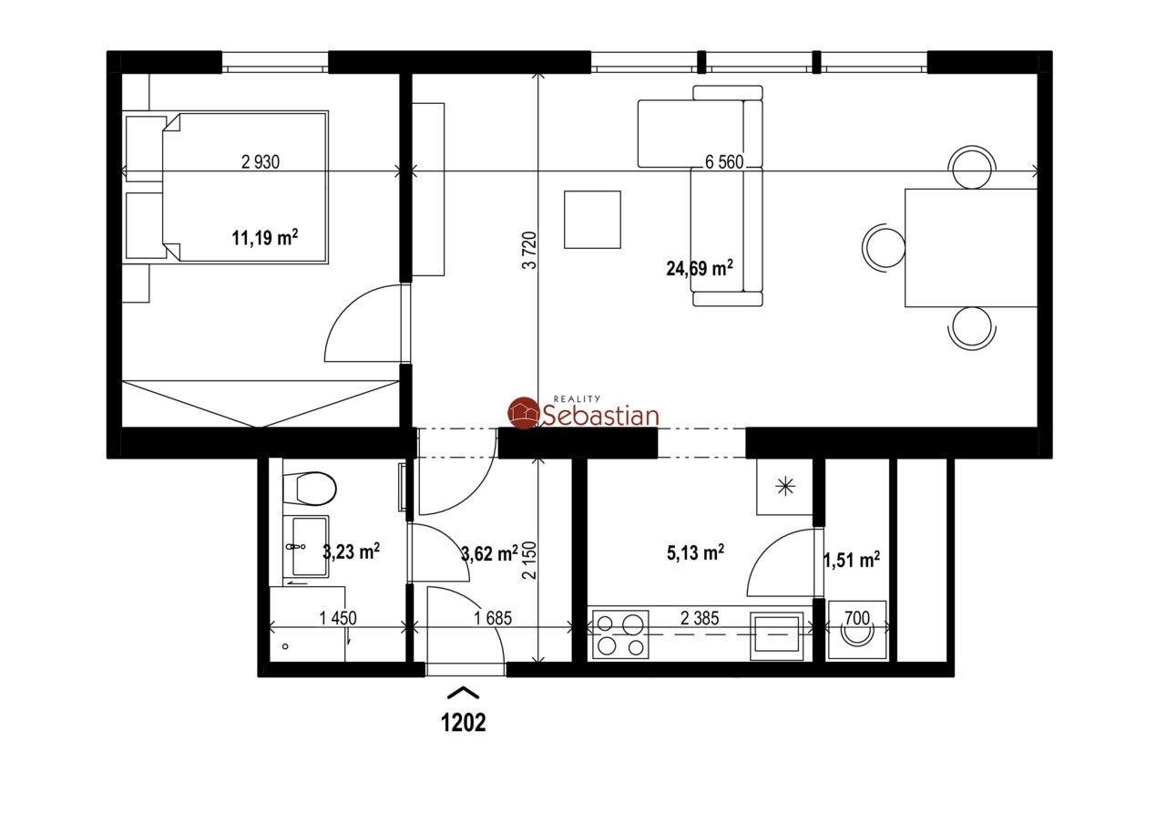 Byt 2+1 · 48 m² · Antonína Sochora, Teplice - 3