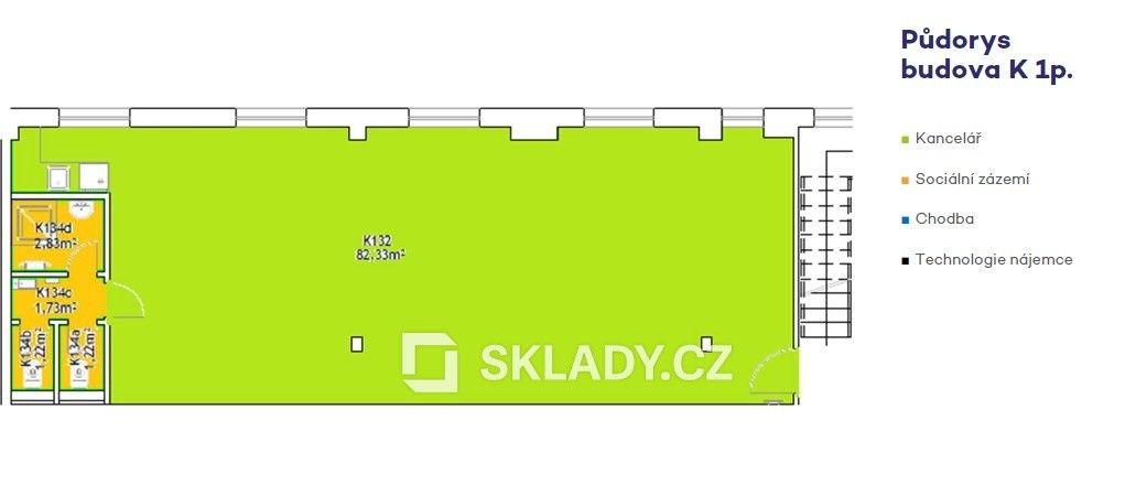 Pronájem kancelář - Hostivař, Praha, 89 m²