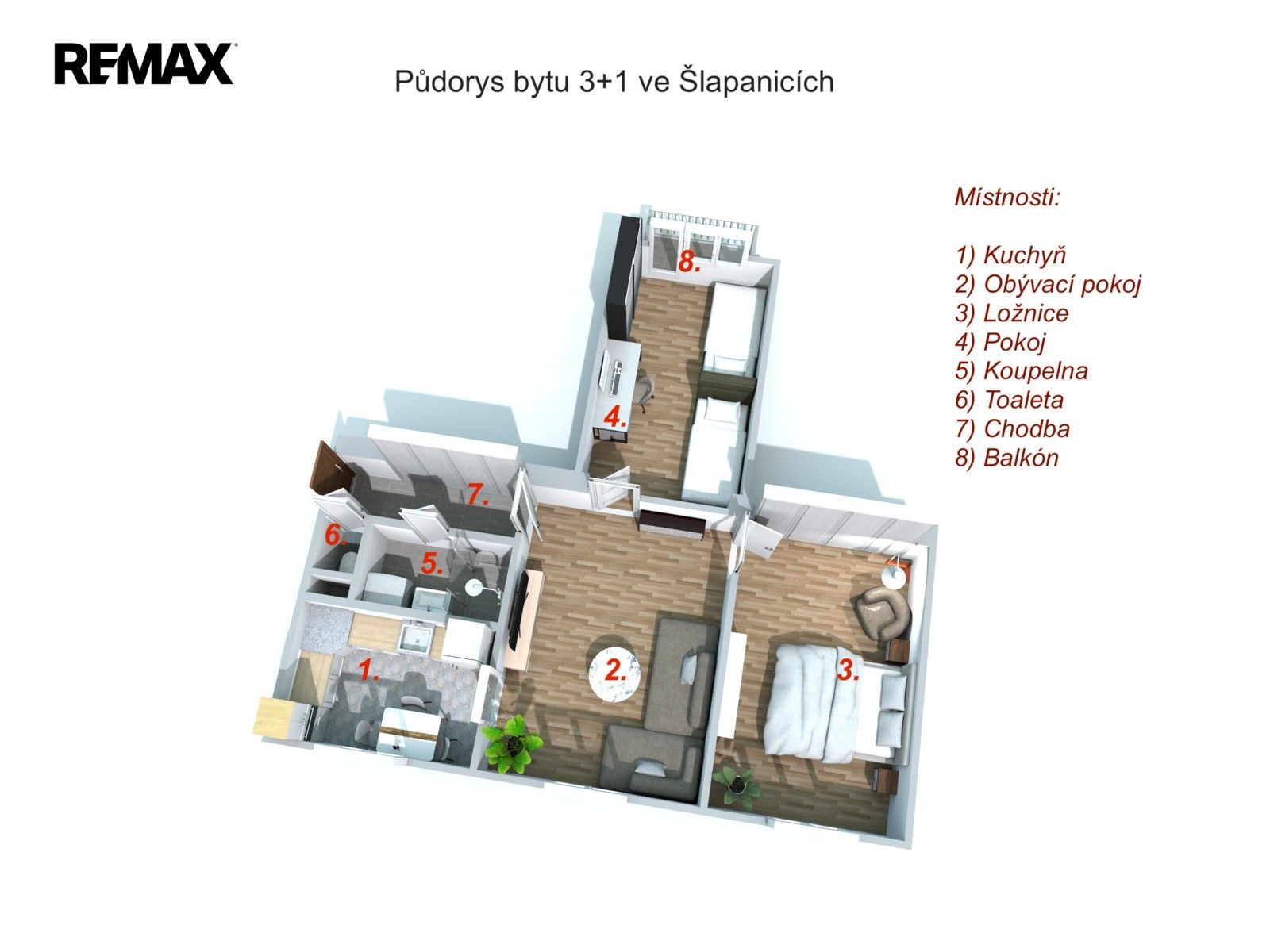 Byt 3+1 · 70 m² · Brněnská 1366, Šlapanice - 3