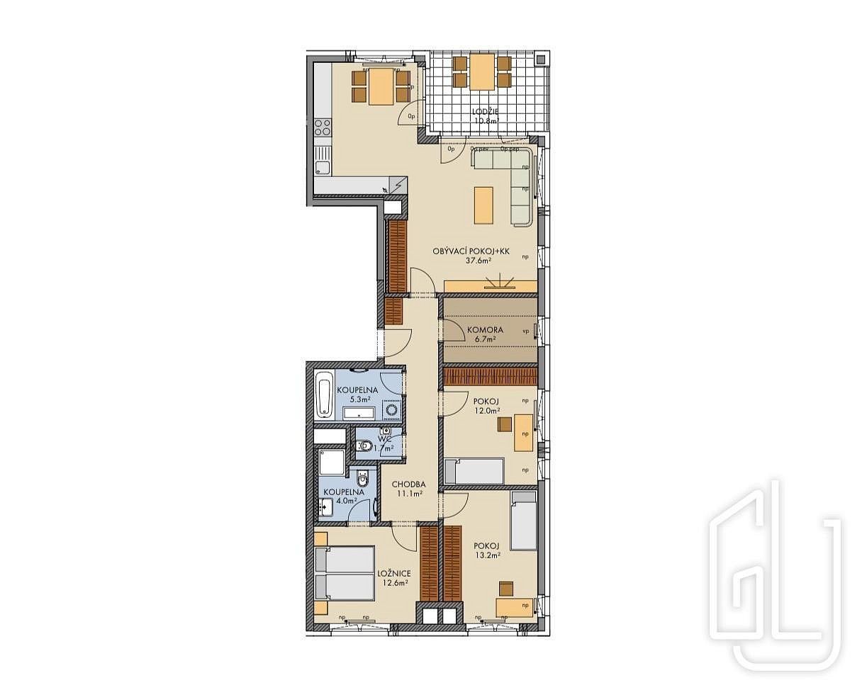 Byt 4+kk · 109 m² · Praha - Ruzyně, okres Praha 6, Hlavní město Praha - 3