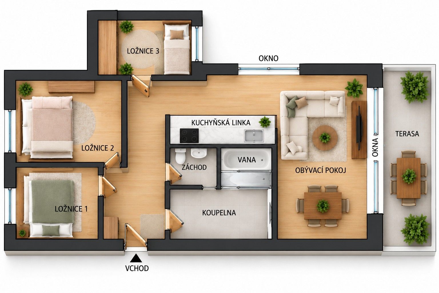 Prodej byt 4+1 - El. Krásnohorské, České Budějovice - České Budějovice 5, Jihočeský kraj, 73 m² - 5